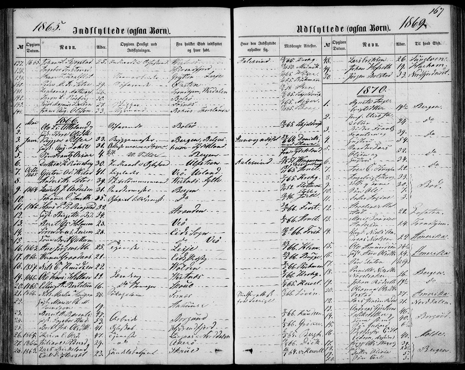 Ministerialprotokoller, klokkerbøker og fødselsregistre - Møre og Romsdal, SAT/A-1454/529/L0452: Parish register (official) no. 529A02, 1864-1871, p. 167