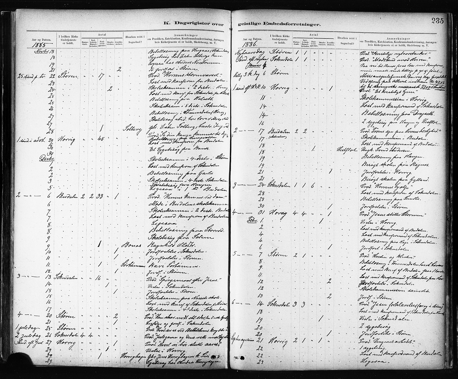 Ministerialprotokoller, klokkerbøker og fødselsregistre - Sør-Trøndelag, AV/SAT-A-1456/687/L1002: Parish register (official) no. 687A08, 1878-1890, p. 235