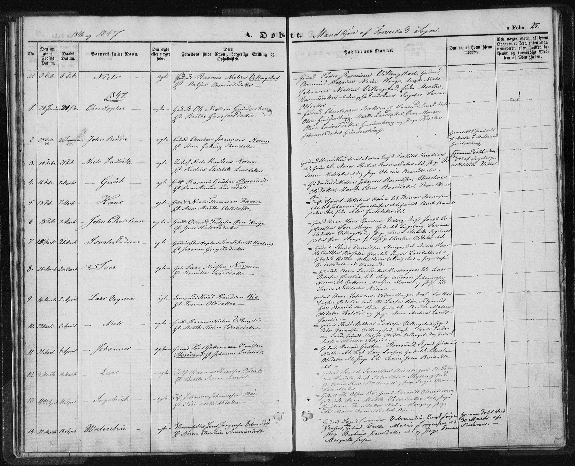 Torvastad sokneprestkontor, SAST/A -101857/H/Ha/Haa/L0005: Parish register (official) no. A 5, 1836-1847, p. 25