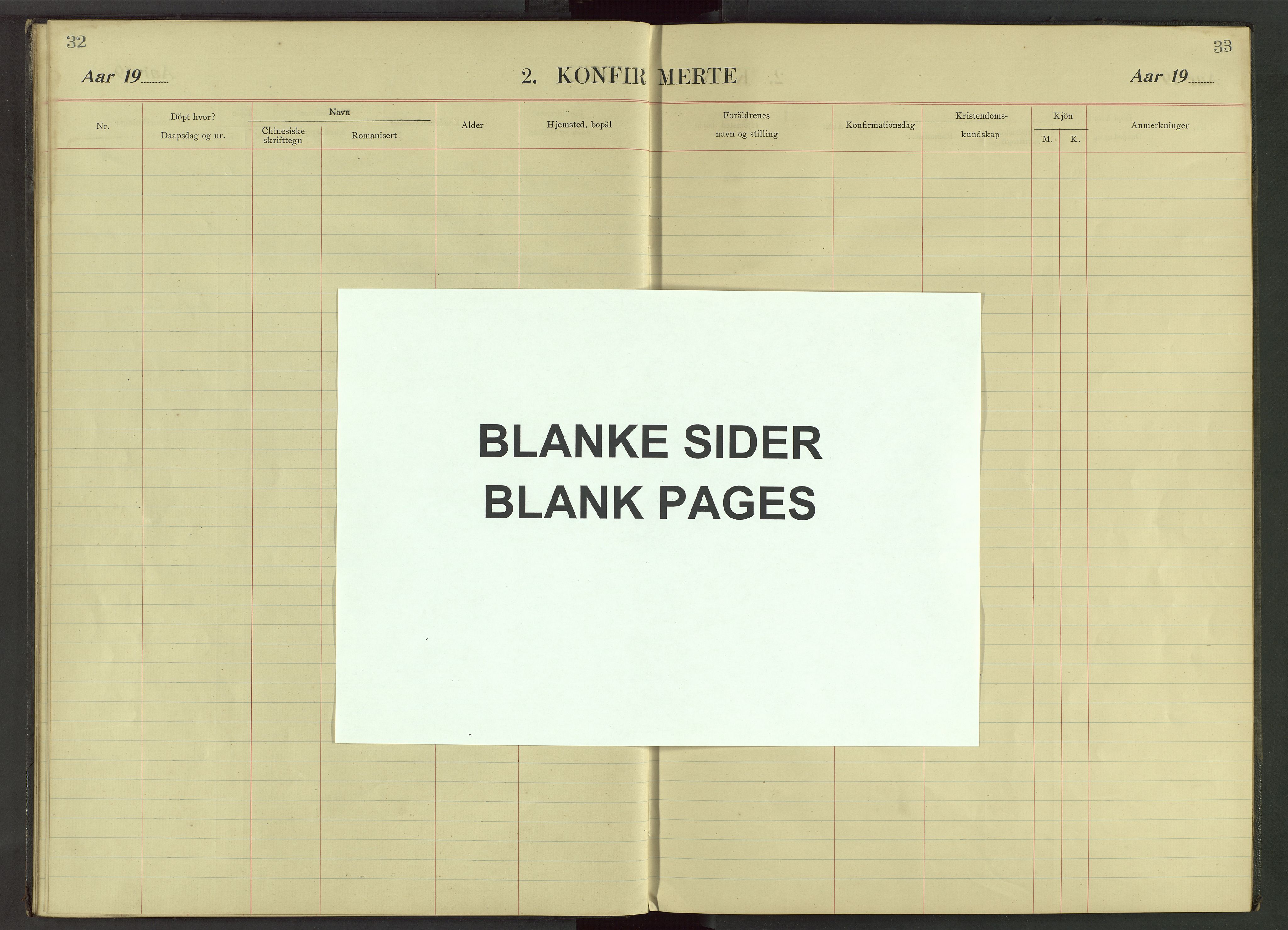 Det Norske Misjonsselskap - utland - Kina (Hunan), VID/MA-A-1065/Dm/L0034: Parish register (official) no. 72, 1910-1948, p. 32-33