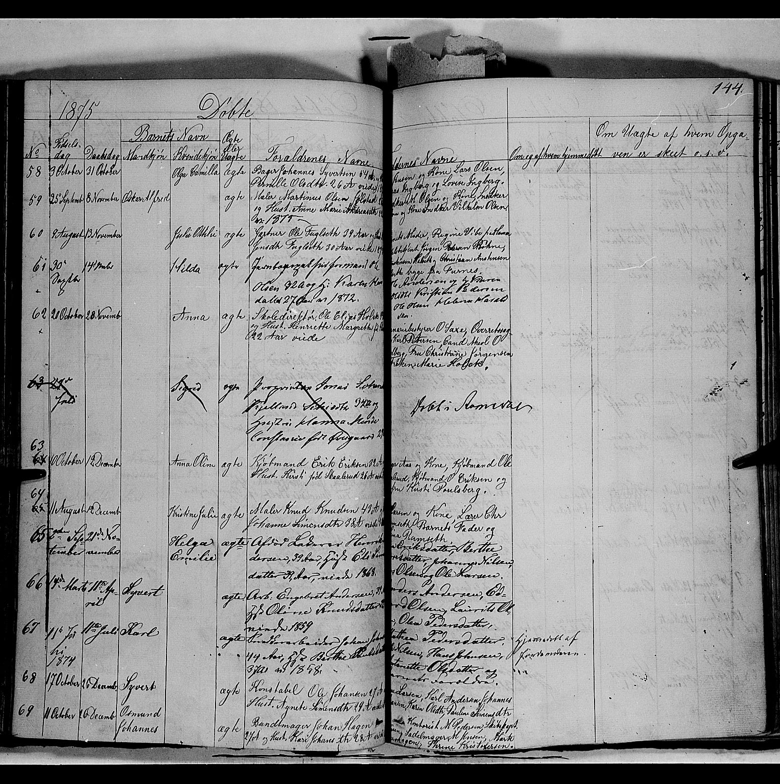 Vang prestekontor, Hedmark, AV/SAH-PREST-008/H/Ha/Haa/L0011: Parish register (official) no. 11, 1852-1877, p. 144