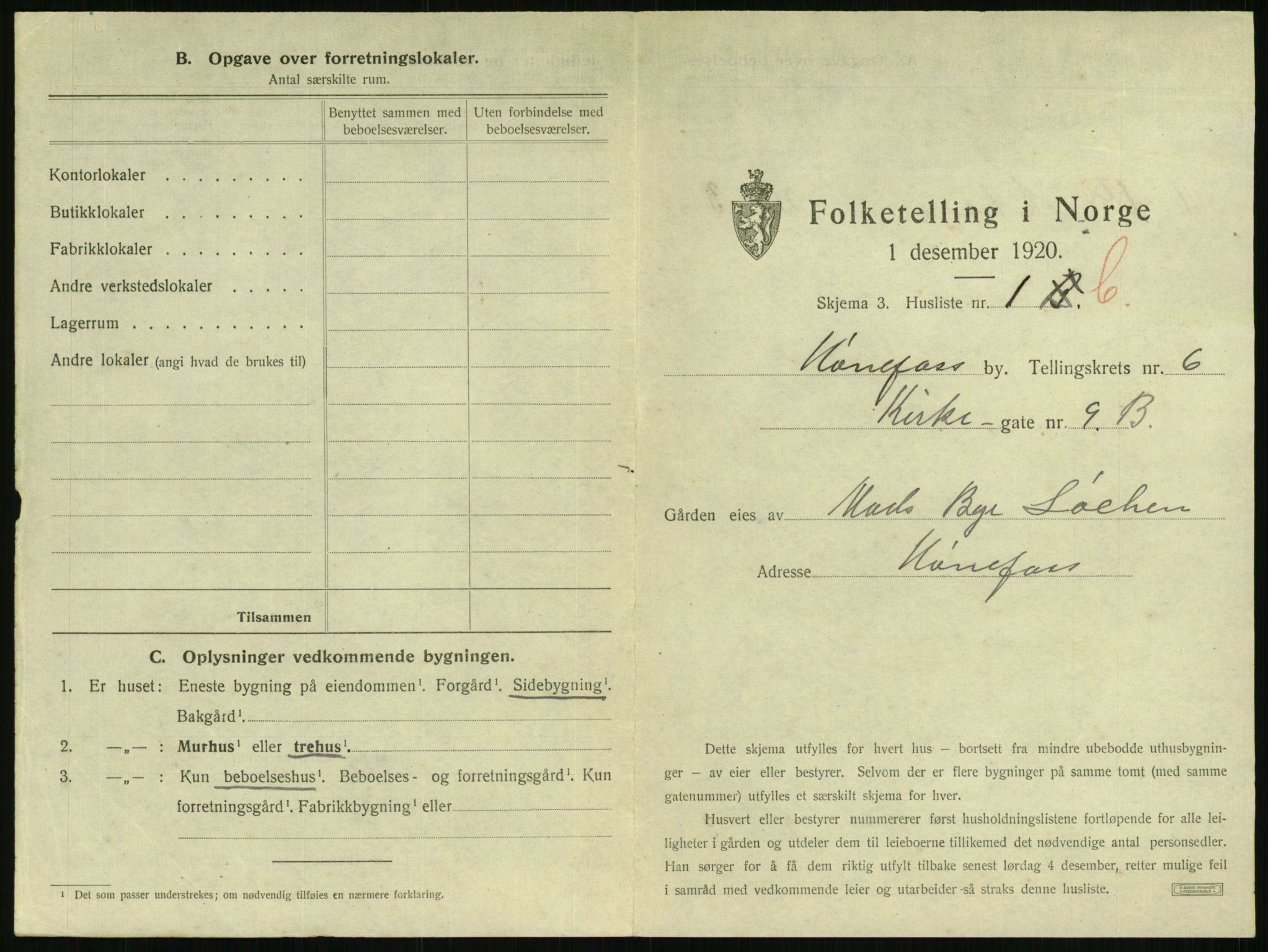 SAKO, 1920 census for Hønefoss, 1920, p. 564