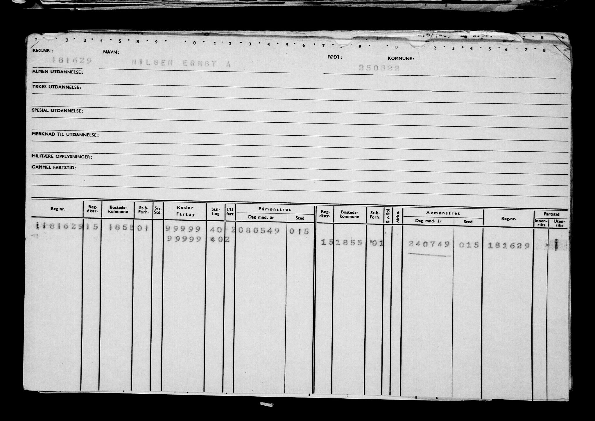 Direktoratet for sjømenn, AV/RA-S-3545/G/Gb/L0210: Hovedkort, 1922, p. 93