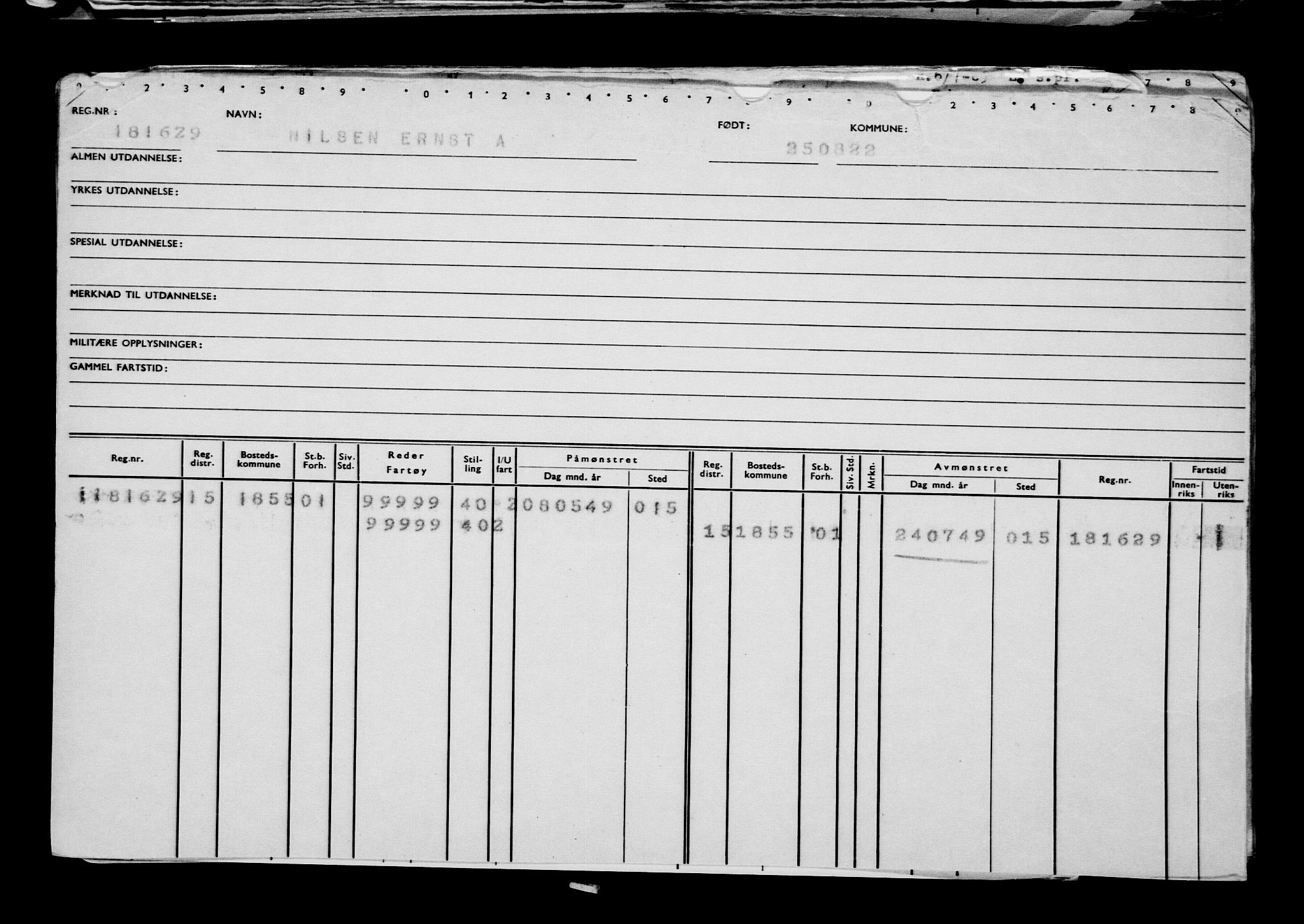 Direktoratet for sjømenn, AV/RA-S-3545/G/Gb/L0210: Hovedkort, 1922, p. 93