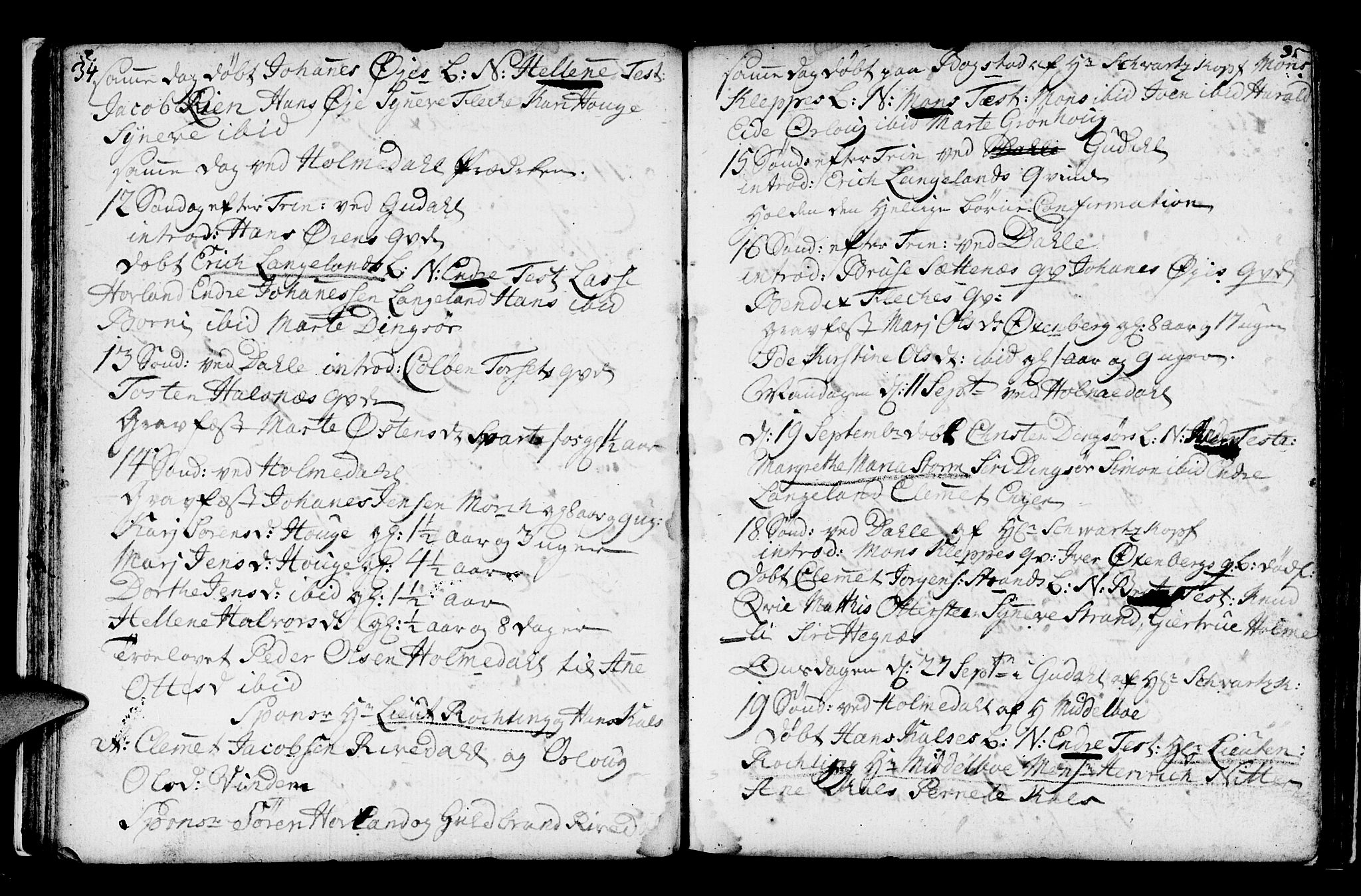 Fjaler sokneprestembete, AV/SAB-A-79801/H/Haa/Haaa/L0001: Parish register (official) no. A 1, 1755-1778, p. 34-35