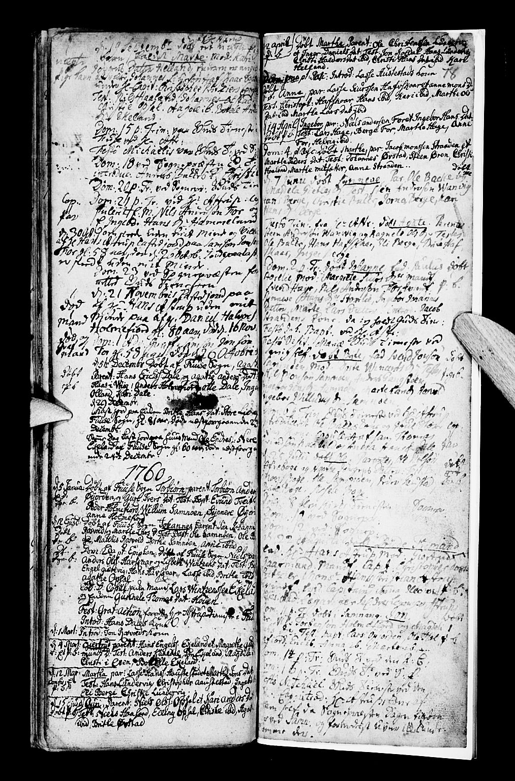 Os sokneprestembete, AV/SAB-A-99929: Parish register (official) no. A 7, 1723-1760, p. 78