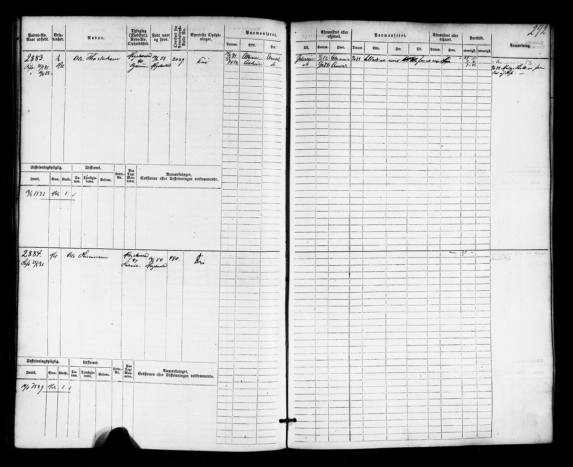 Farsund mønstringskrets, SAK/2031-0017/F/Fb/L0018: Hovedrulle nr 2301-3066, Z-10, 1875-1914, p. 300