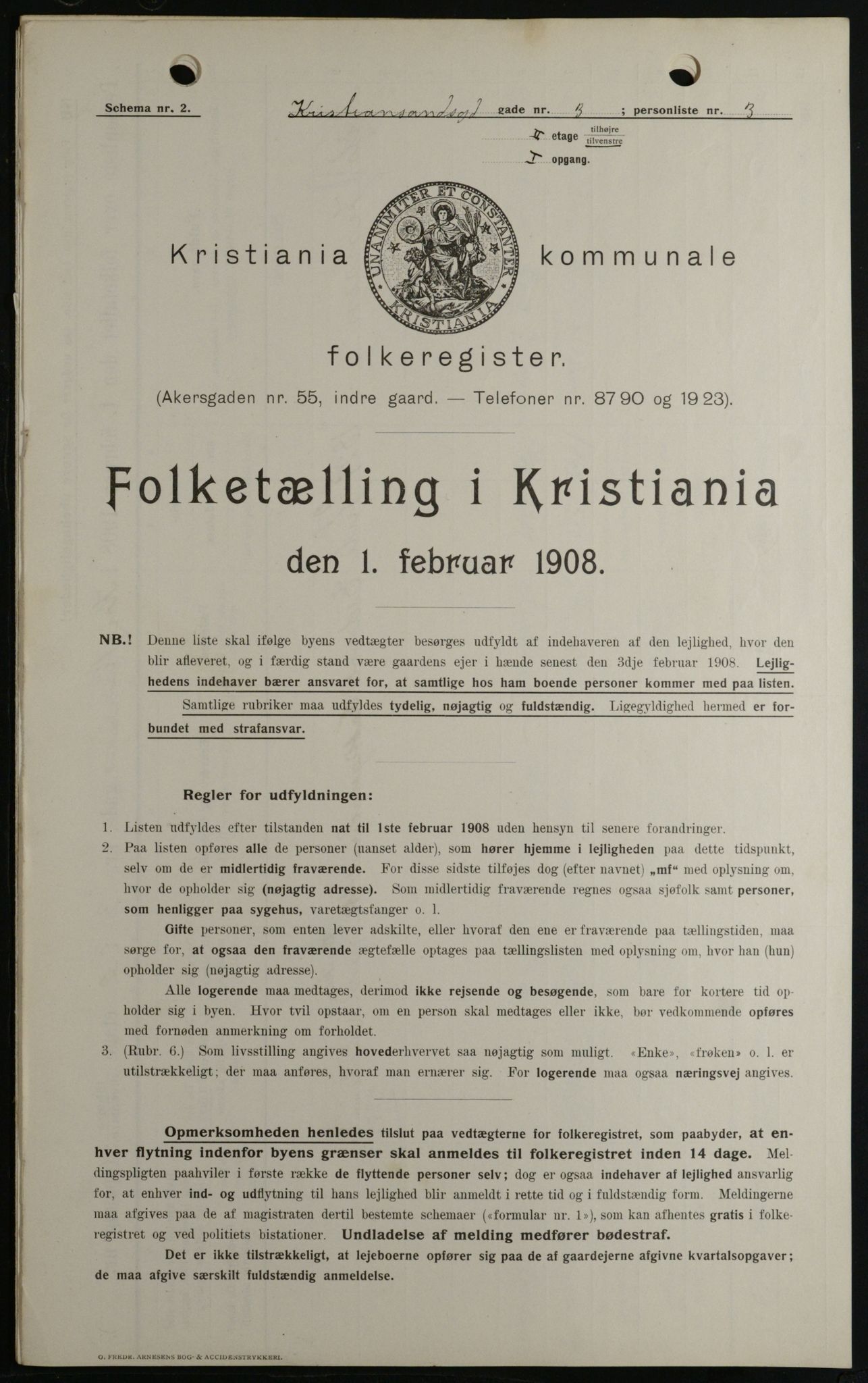 OBA, Municipal Census 1908 for Kristiania, 1908, p. 48590