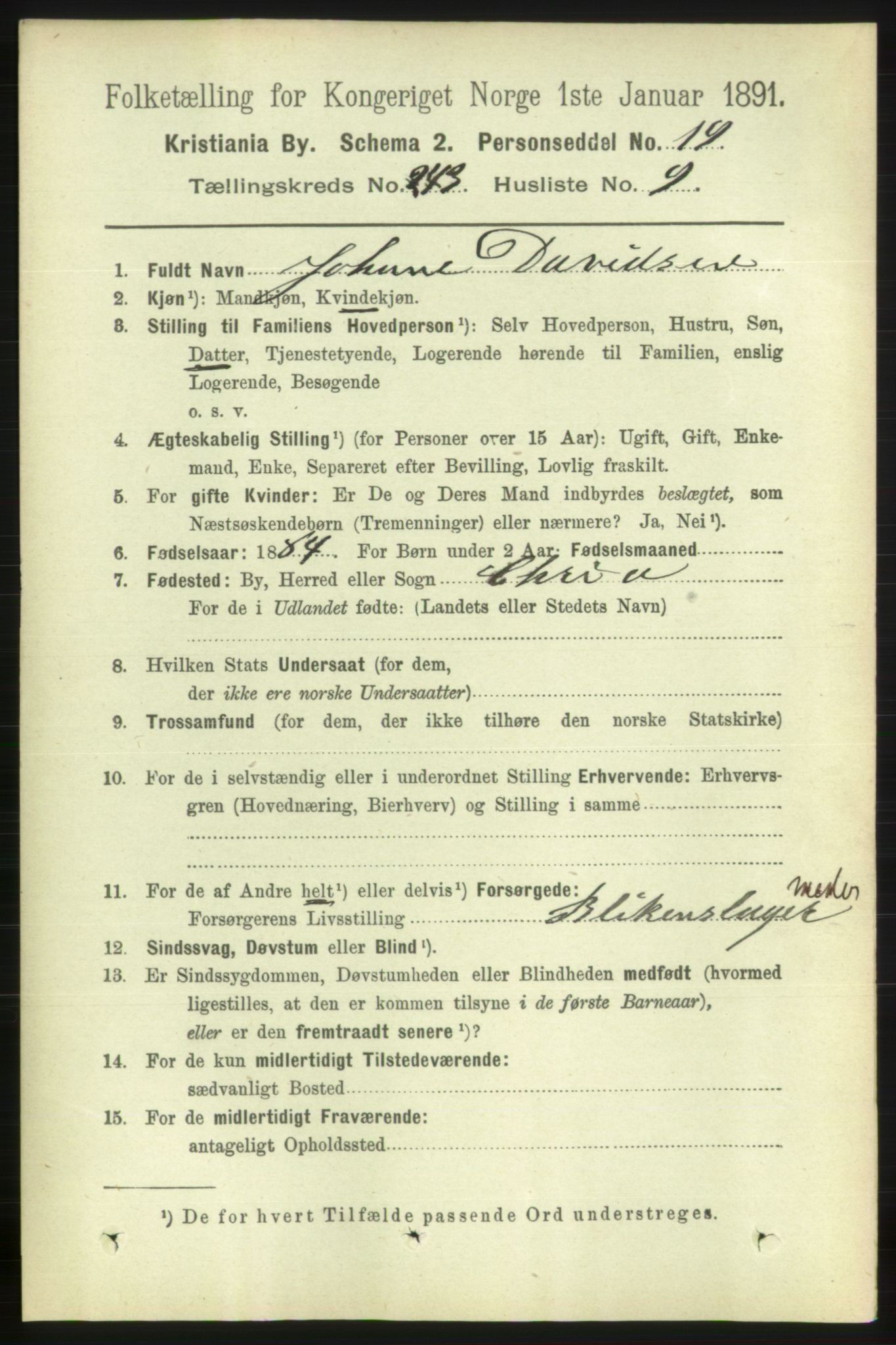 RA, 1891 census for 0301 Kristiania, 1891, p. 147937