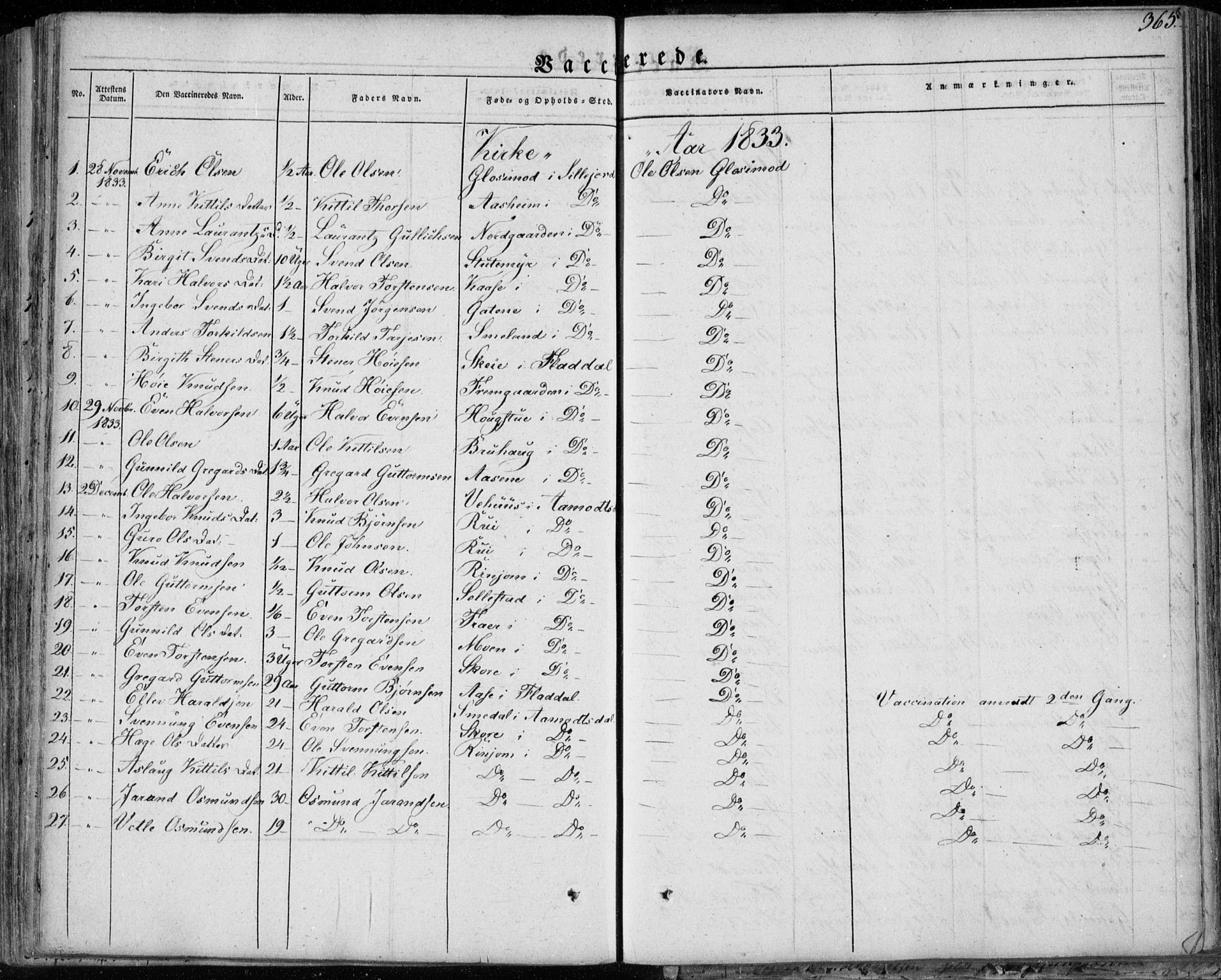 Seljord kirkebøker, SAKO/A-20/F/Fa/L0011: Parish register (official) no. I 11, 1831-1849, p. 365