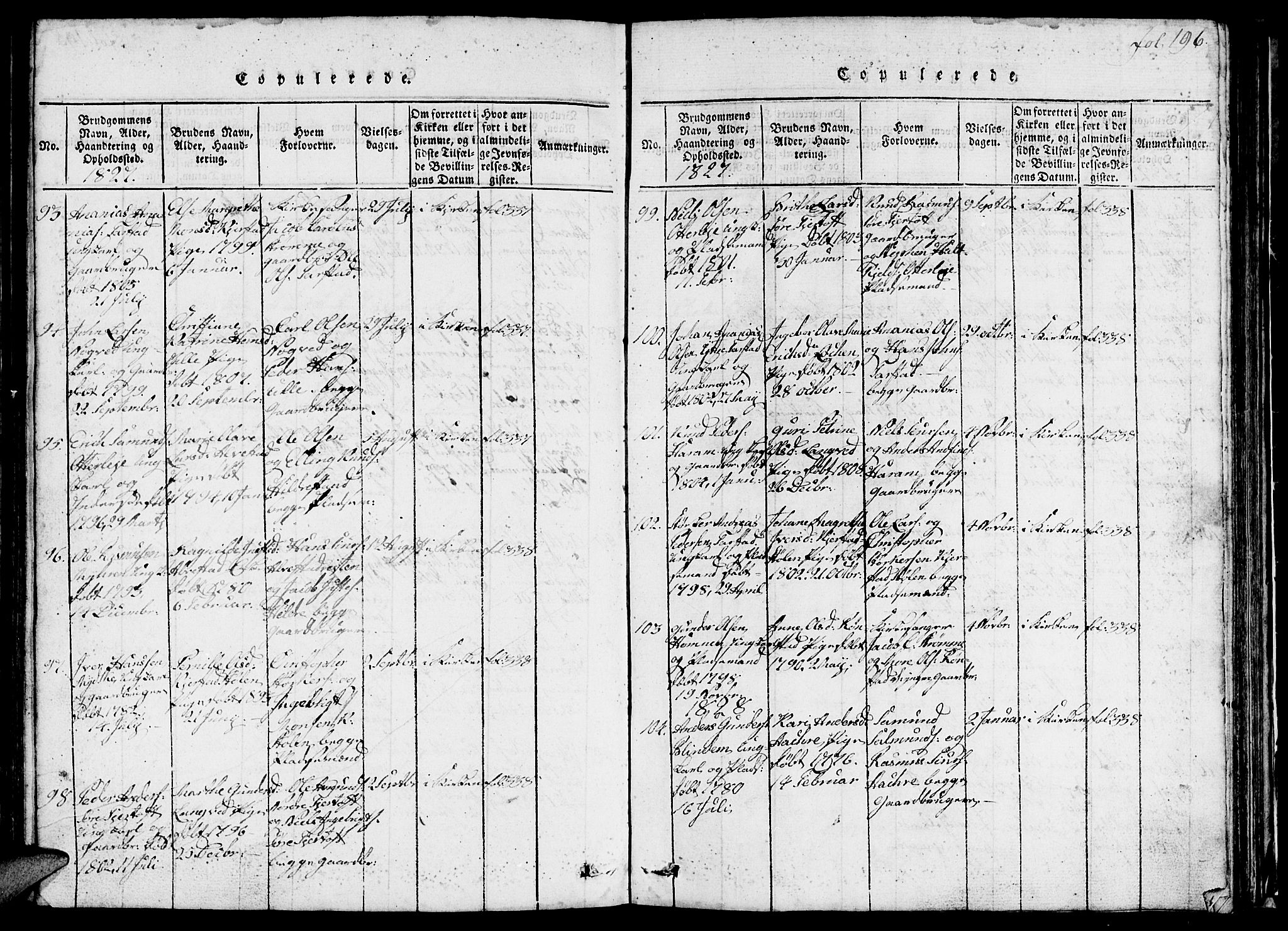 Ministerialprotokoller, klokkerbøker og fødselsregistre - Møre og Romsdal, SAT/A-1454/536/L0506: Parish register (copy) no. 536C01, 1818-1859, p. 196
