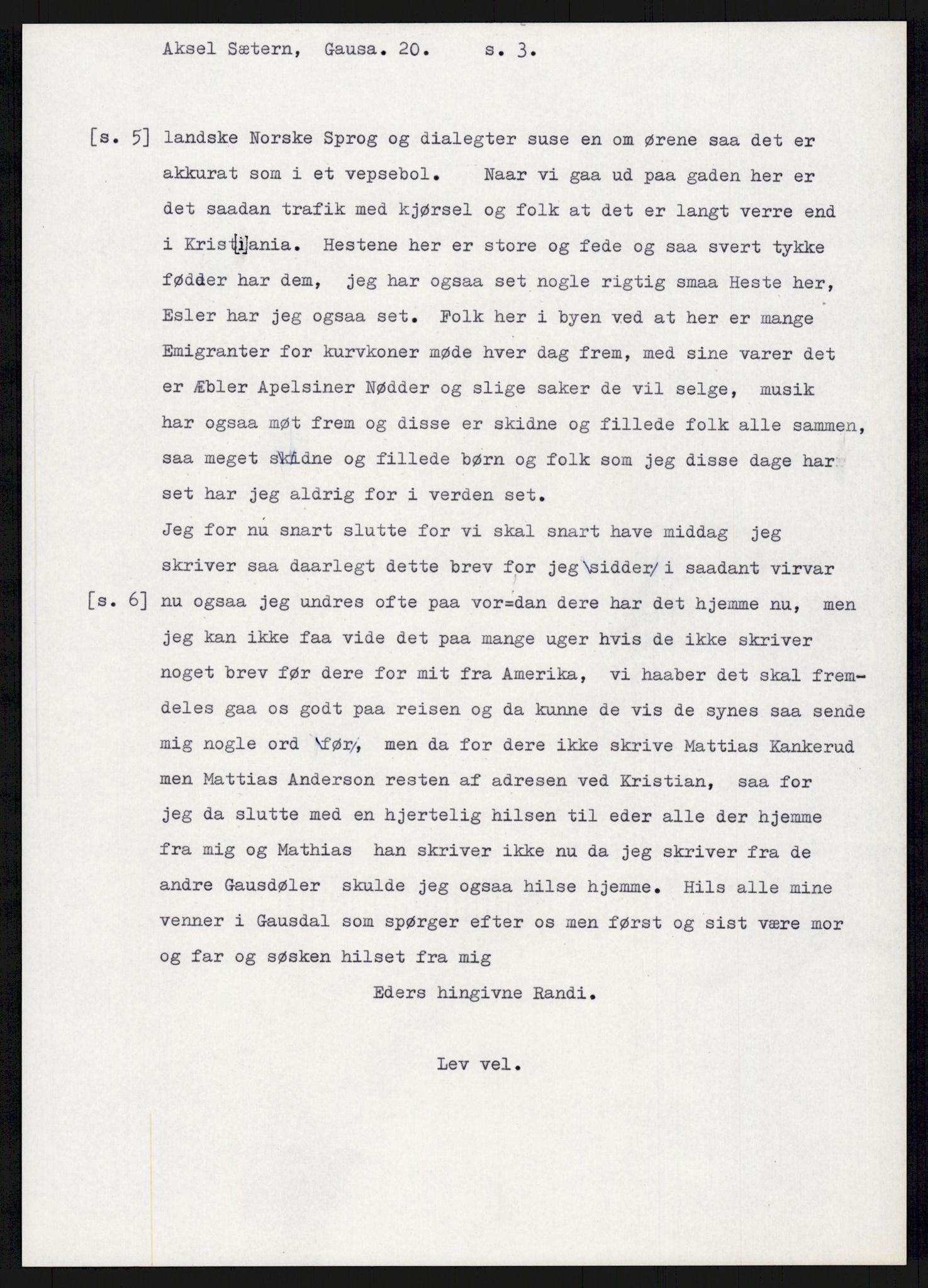 Samlinger til kildeutgivelse, Amerikabrevene, AV/RA-EA-4057/F/L0015: Innlån fra Oppland: Sæteren - Vigerust, 1838-1914, p. 151