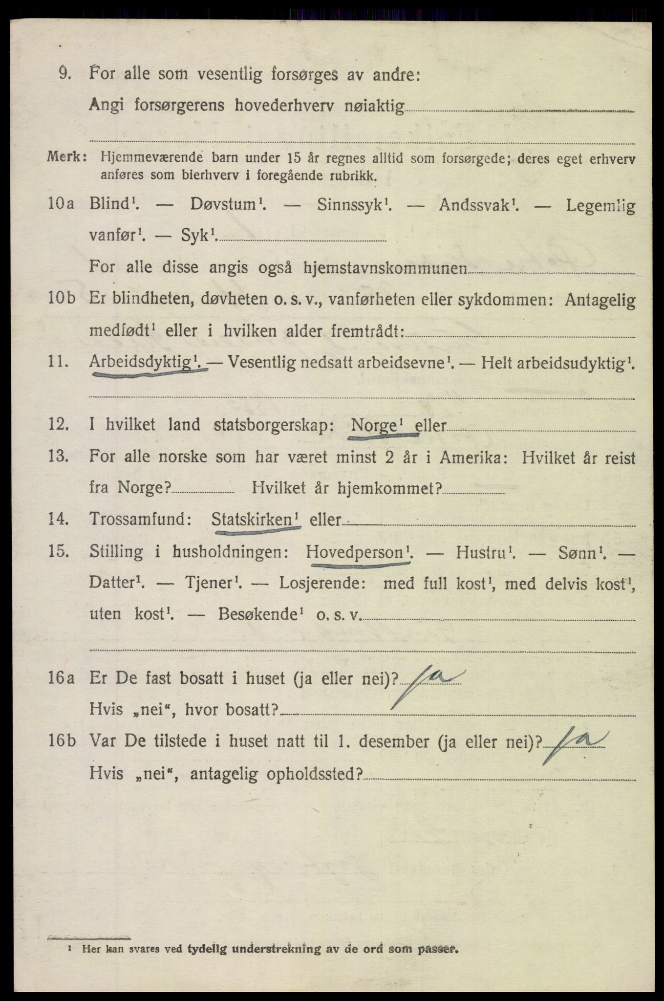 SAH, 1920 census for Øystre Slidre, 1920, p. 1418