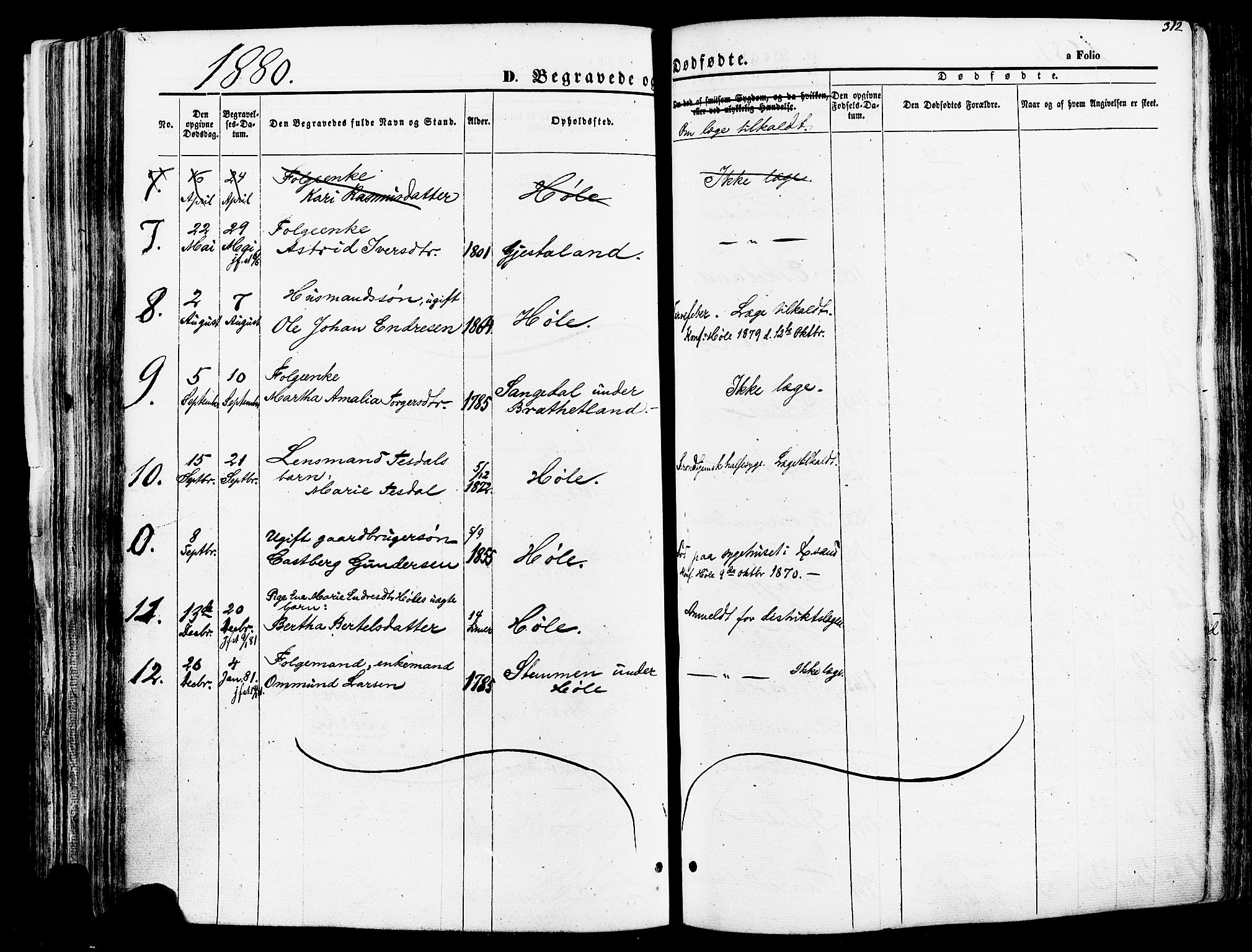 Høgsfjord sokneprestkontor, AV/SAST-A-101624/H/Ha/Haa/L0002: Parish register (official) no. A 2, 1855-1885, p. 312