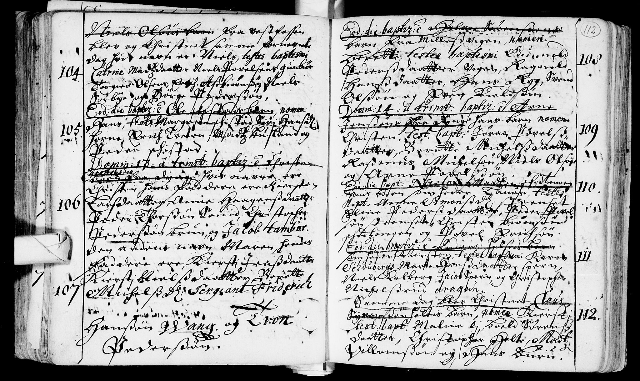 Eiker kirkebøker, SAKO/A-4/F/Fa/L0002: Parish register (official) no. I 2, 1705-1724, p. 112