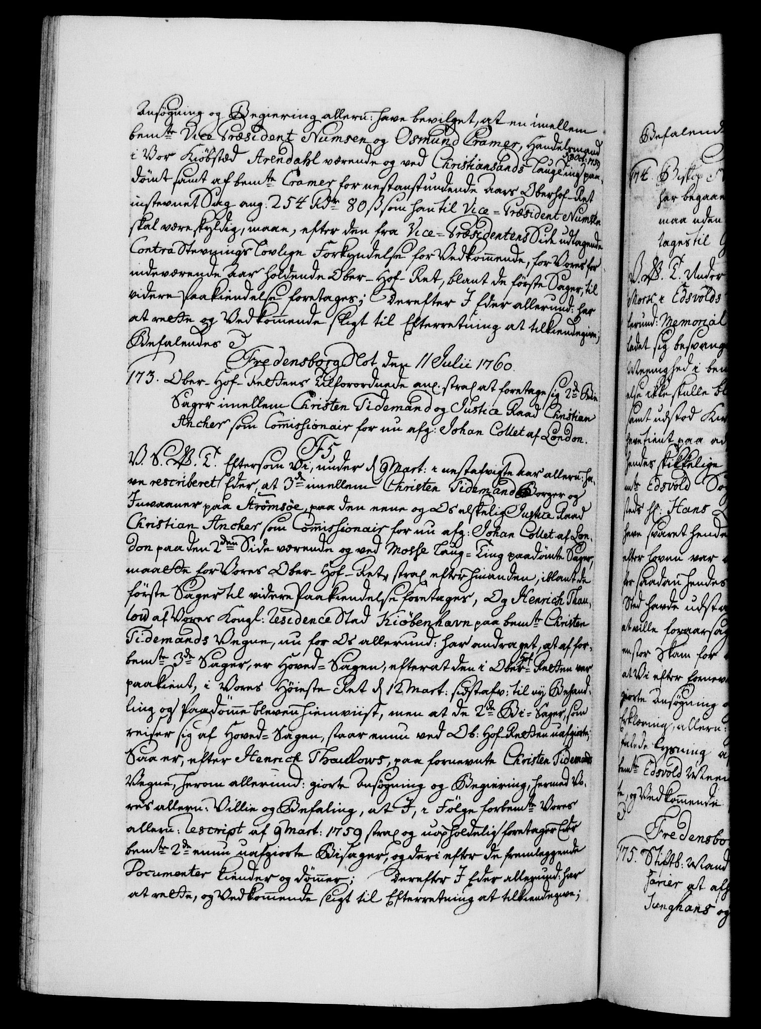 Danske Kanselli 1572-1799, RA/EA-3023/F/Fc/Fca/Fcab/L0036: Norske tegnelser, 1757-1761, p. 743b