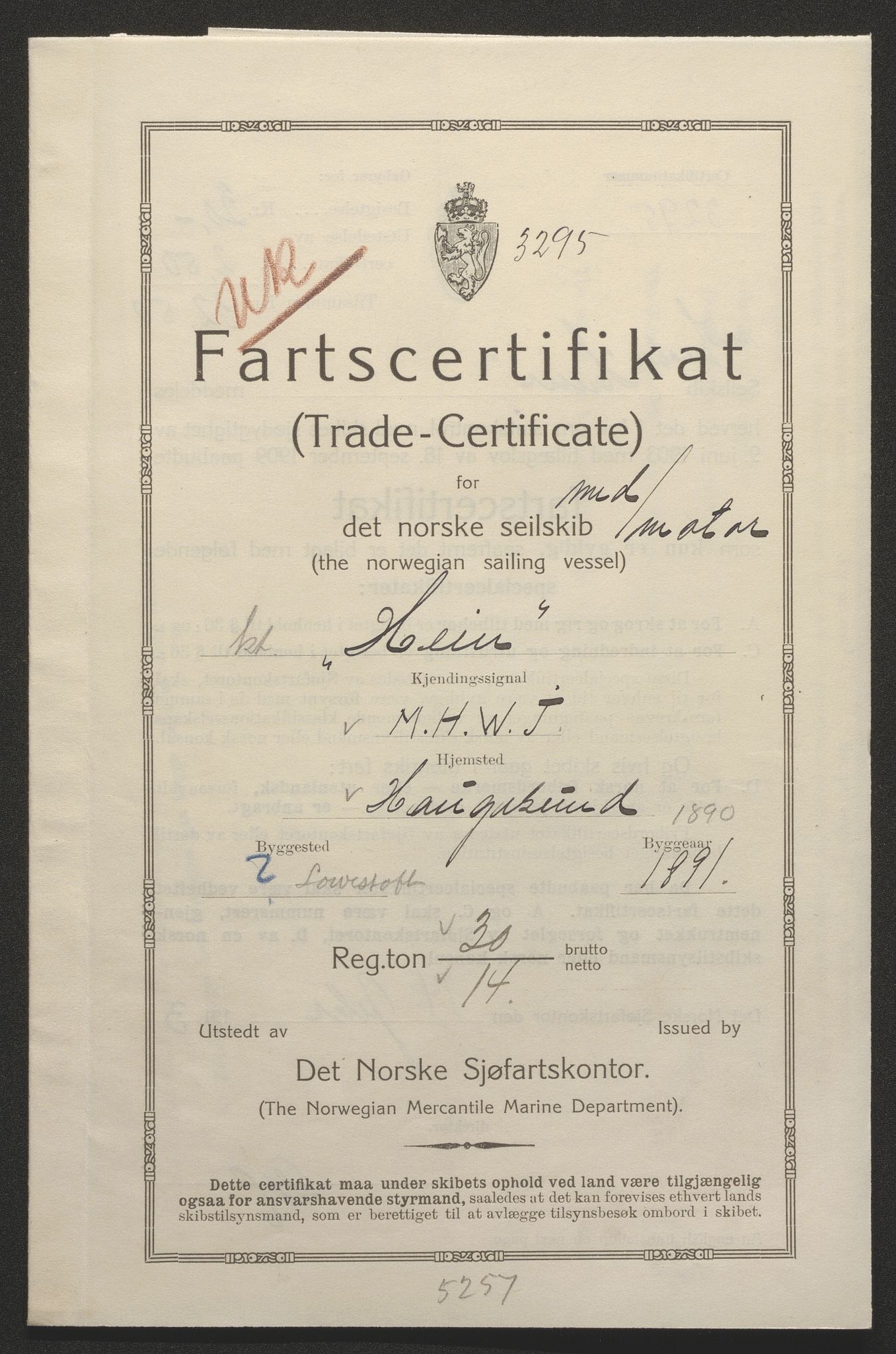 Sjøfartsdirektoratet med forløpere, skipsmapper slettede skip, AV/RA-S-4998/F/Fa/L0483: --, 1874-1933, p. 411