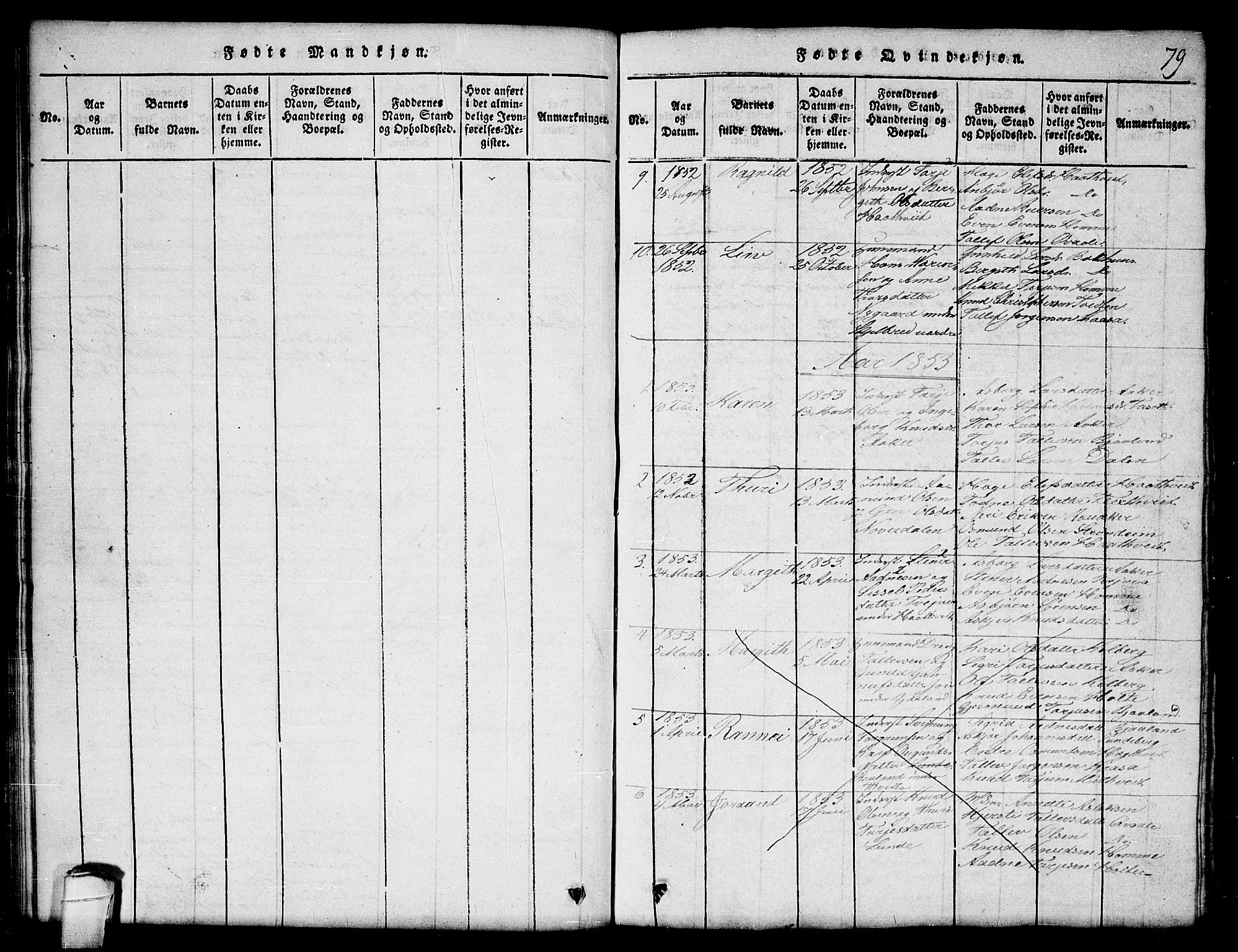 Lårdal kirkebøker, SAKO/A-284/G/Ga/L0001: Parish register (copy) no. I 1, 1815-1861, p. 79
