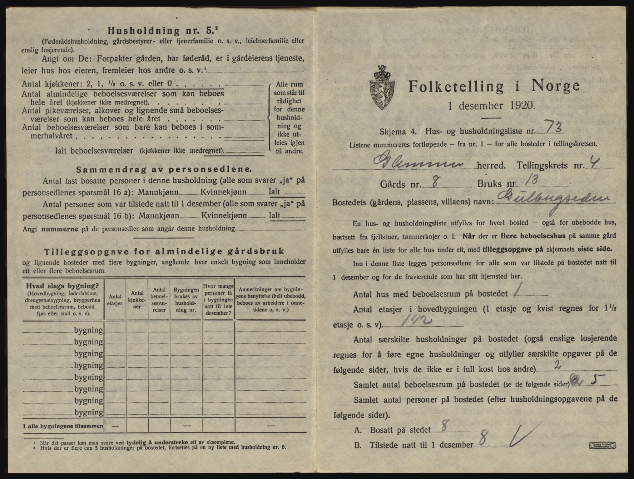 SAO, 1920 census for Glemmen, 1920, p. 773