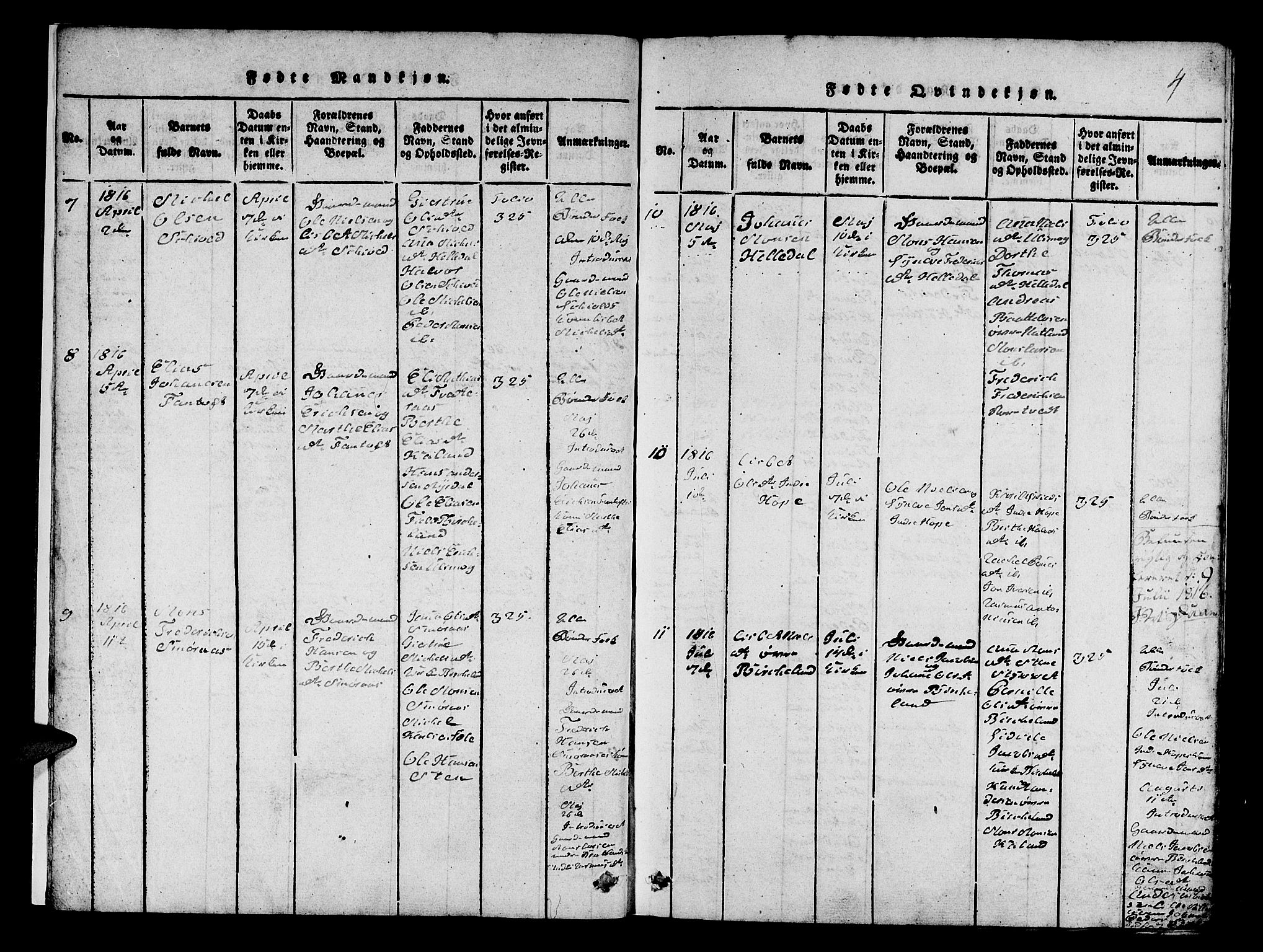 Fana Sokneprestembete, SAB/A-75101/H/Hab/Haba/L0001: Parish register (copy) no. A 1, 1816-1836, p. 4