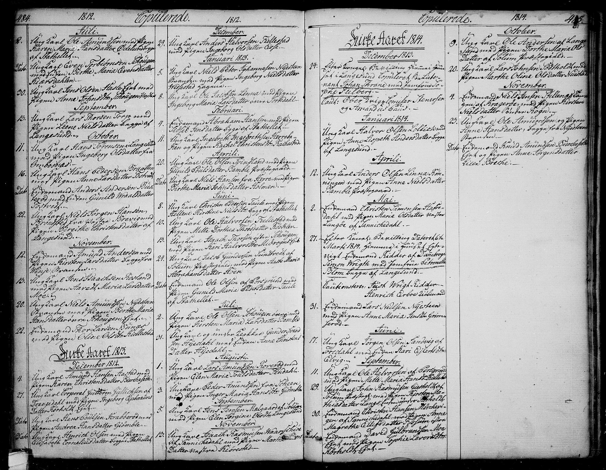 Bamble kirkebøker, SAKO/A-253/F/Fa/L0002: Parish register (official) no. I 2, 1775-1814, p. 484-485