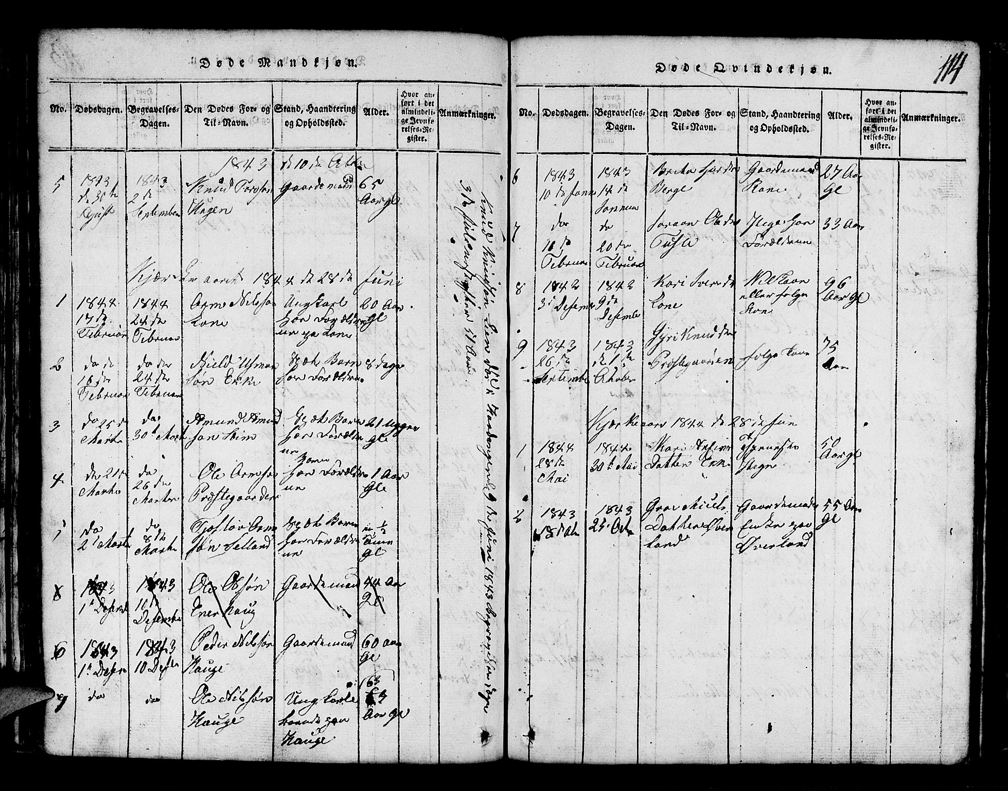 Røldal sokneprestembete, SAB/A-100247: Parish register (copy) no. A 1, 1817-1860, p. 114