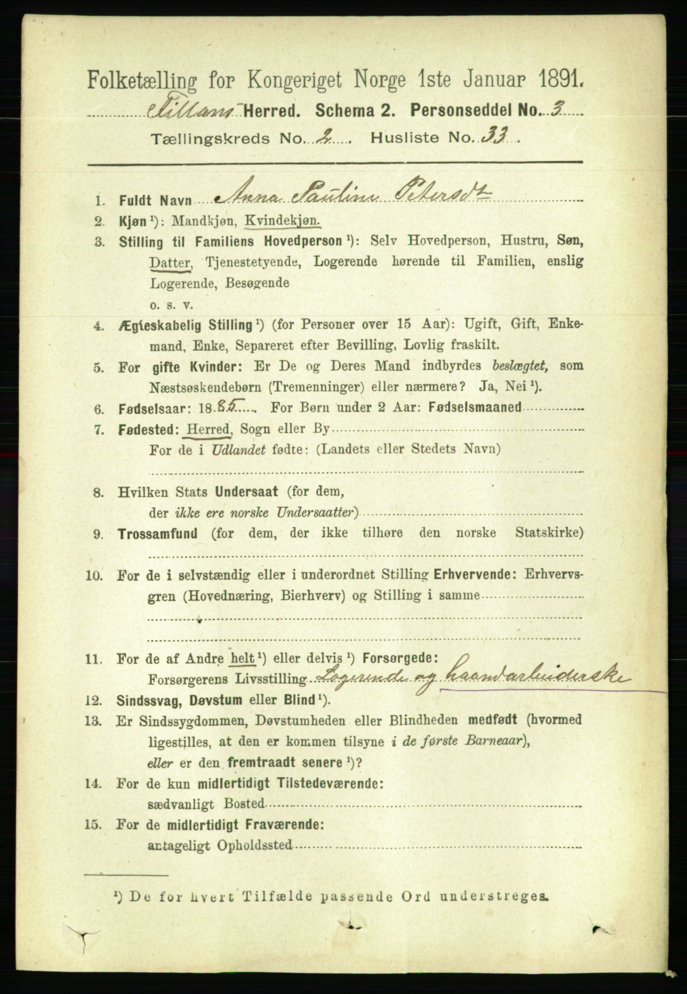 RA, 1891 census for 1616 Fillan, 1891, p. 425