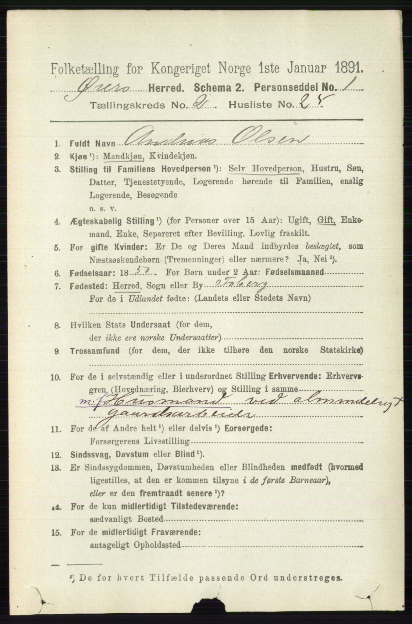 RA, 1891 census for 0521 Øyer, 1891, p. 608