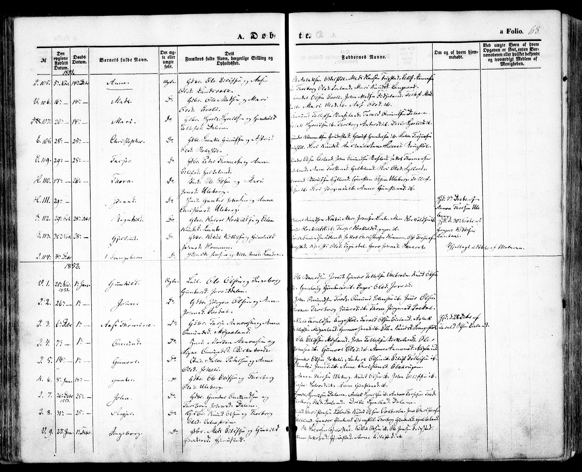 Evje sokneprestkontor, SAK/1111-0008/F/Fa/Faa/L0005: Parish register (official) no. A 5, 1843-1865, p. 68