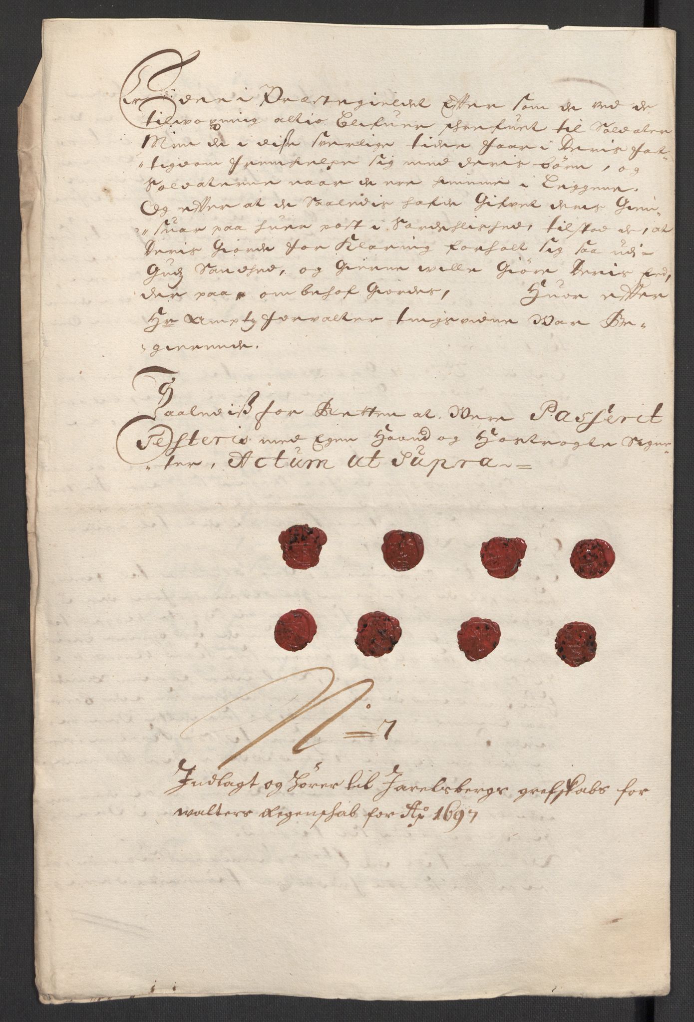 Rentekammeret inntil 1814, Reviderte regnskaper, Fogderegnskap, RA/EA-4092/R32/L1868: Fogderegnskap Jarlsberg grevskap, 1697-1699, p. 56