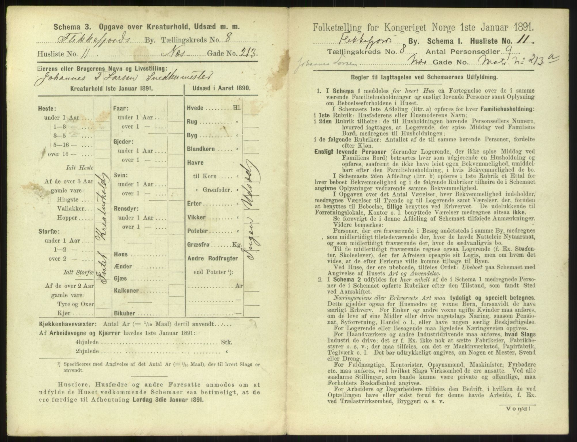 RA, 1891 census for 1004 Flekkefjord, 1891, p. 320