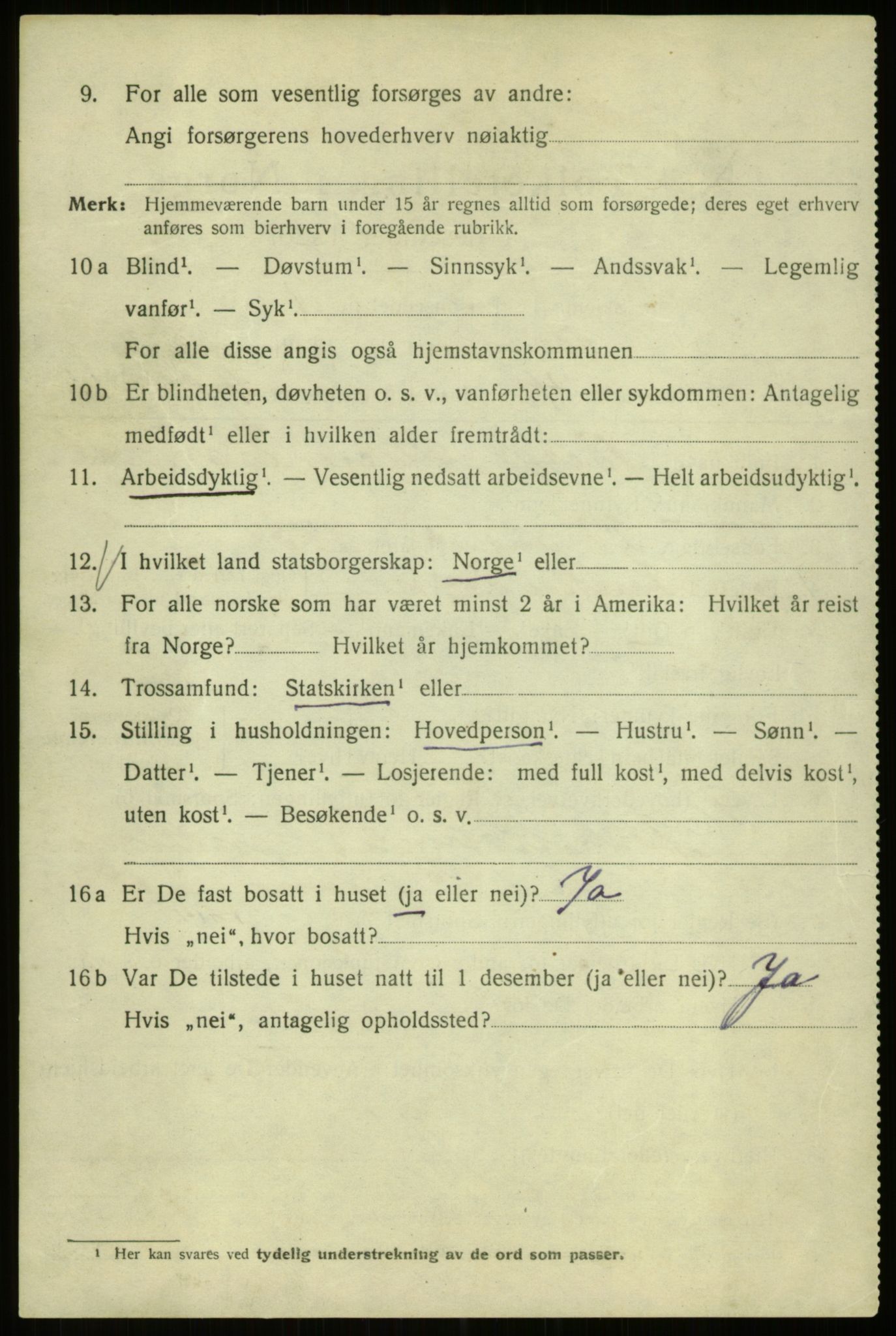 SAB, 1920 census for Bergen, 1920, p. 247420