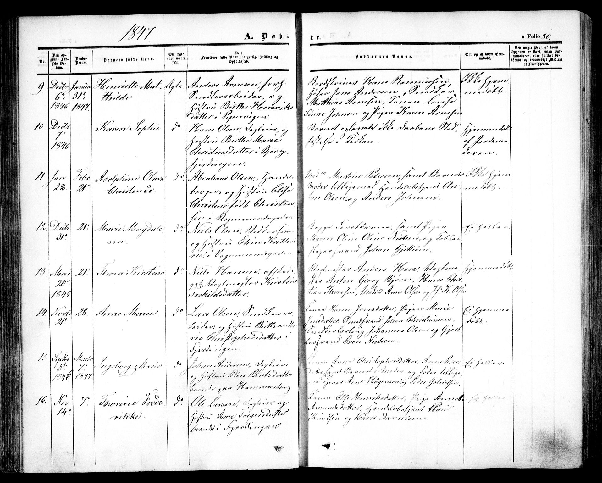 Oslo domkirke Kirkebøker, SAO/A-10752/F/Fa/L0013: Parish register (official) no. 13, 1844-1864, p. 80