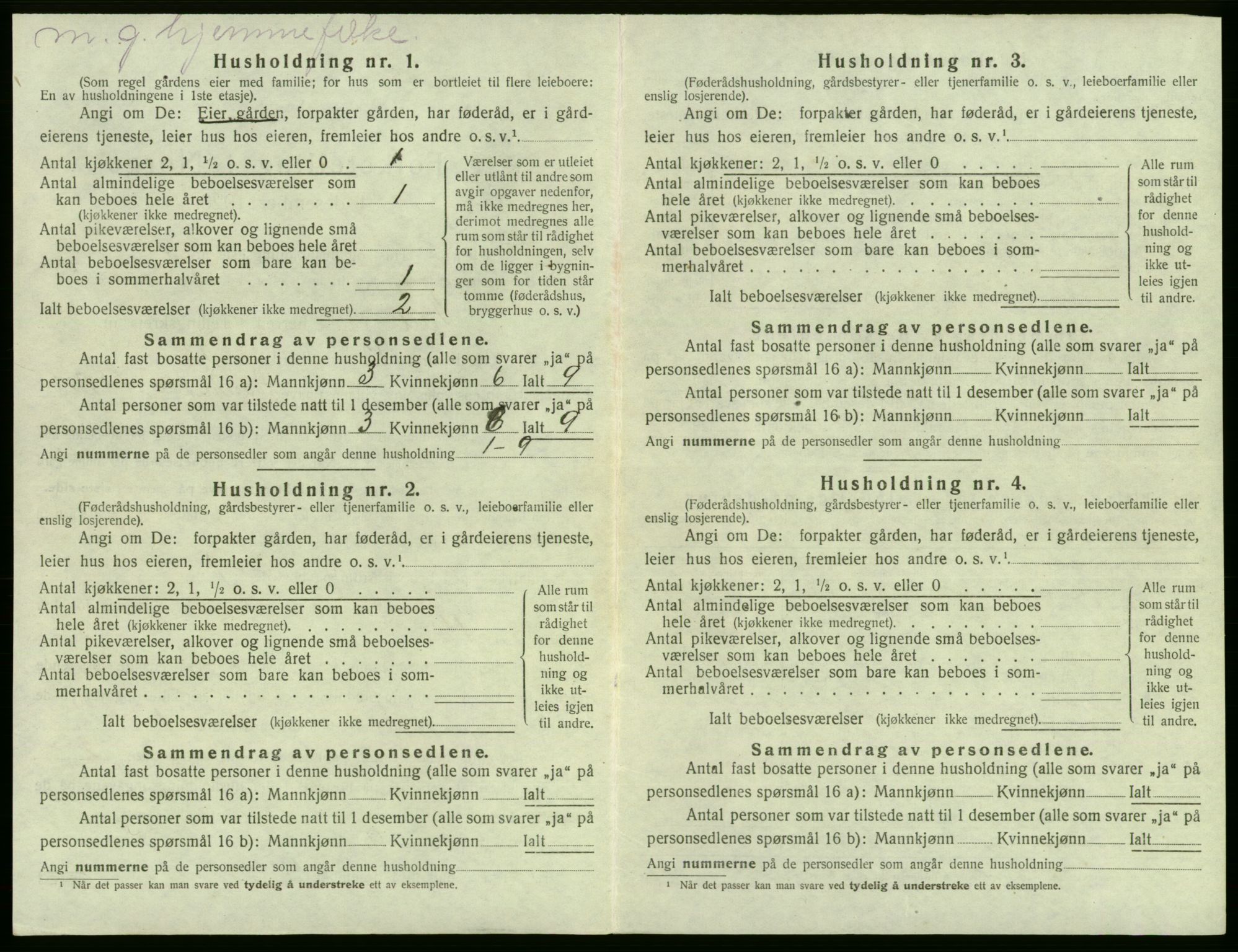 SAB, 1920 census for Fjell, 1920, p. 296