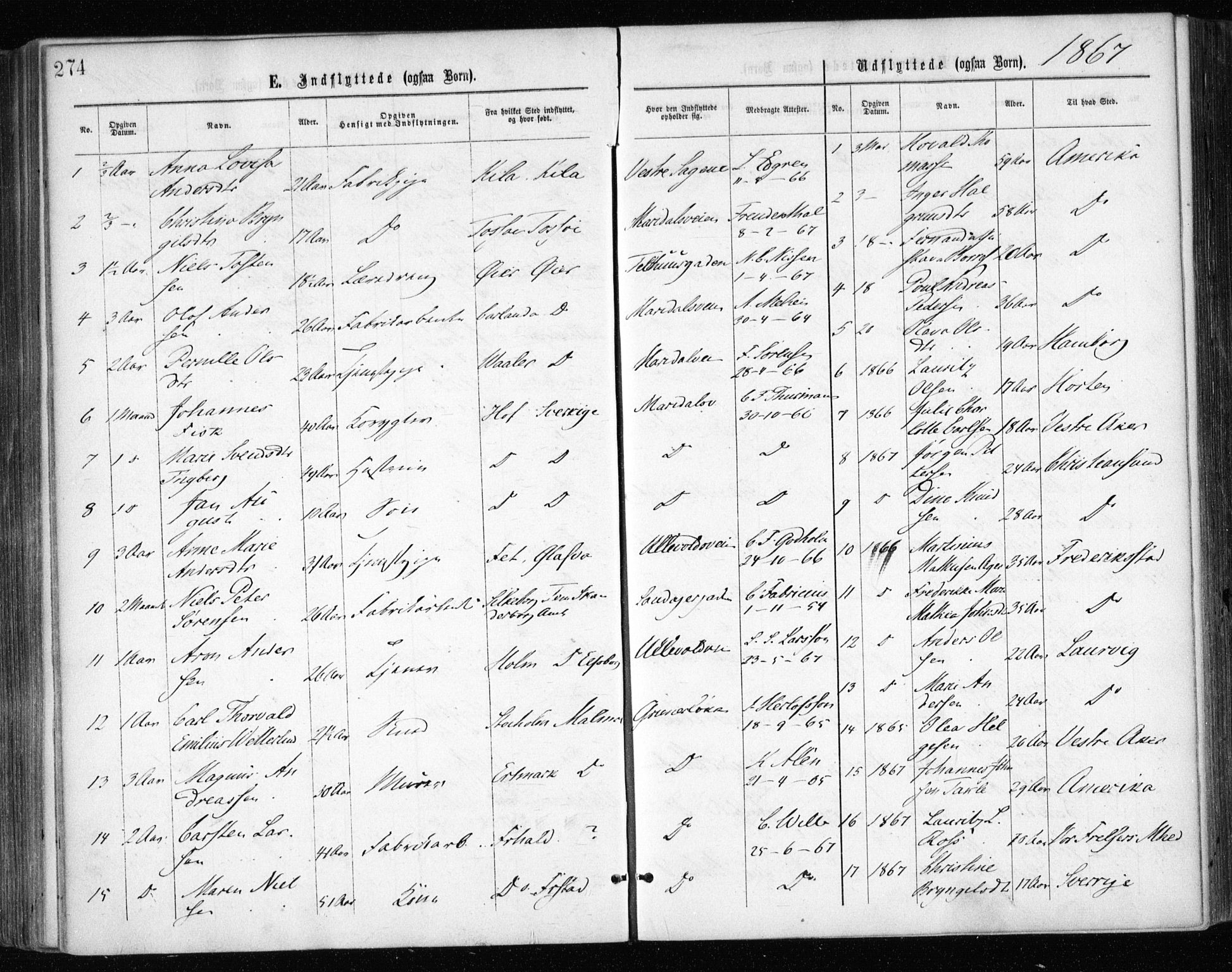 Gamle Aker prestekontor Kirkebøker, SAO/A-10617a/F/L0003: Parish register (official) no. 3, 1865-1873, p. 274
