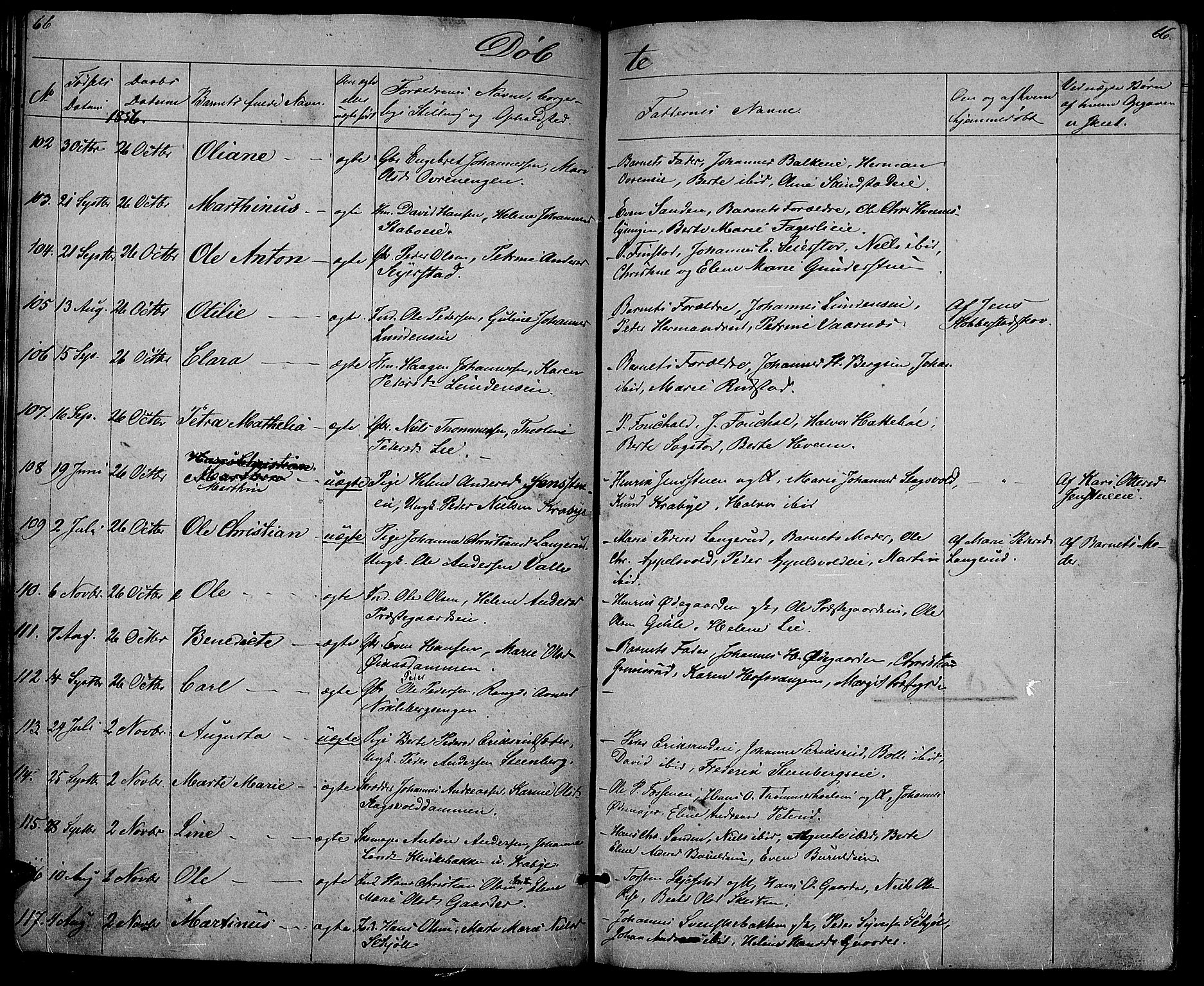Østre Toten prestekontor, SAH/PREST-104/H/Ha/Hab/L0003: Parish register (copy) no. 3, 1848-1857, p. 66