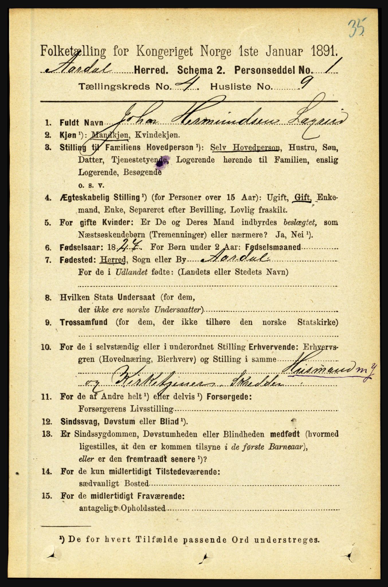 RA, 1891 census for 1424 Årdal, 1891, p. 690