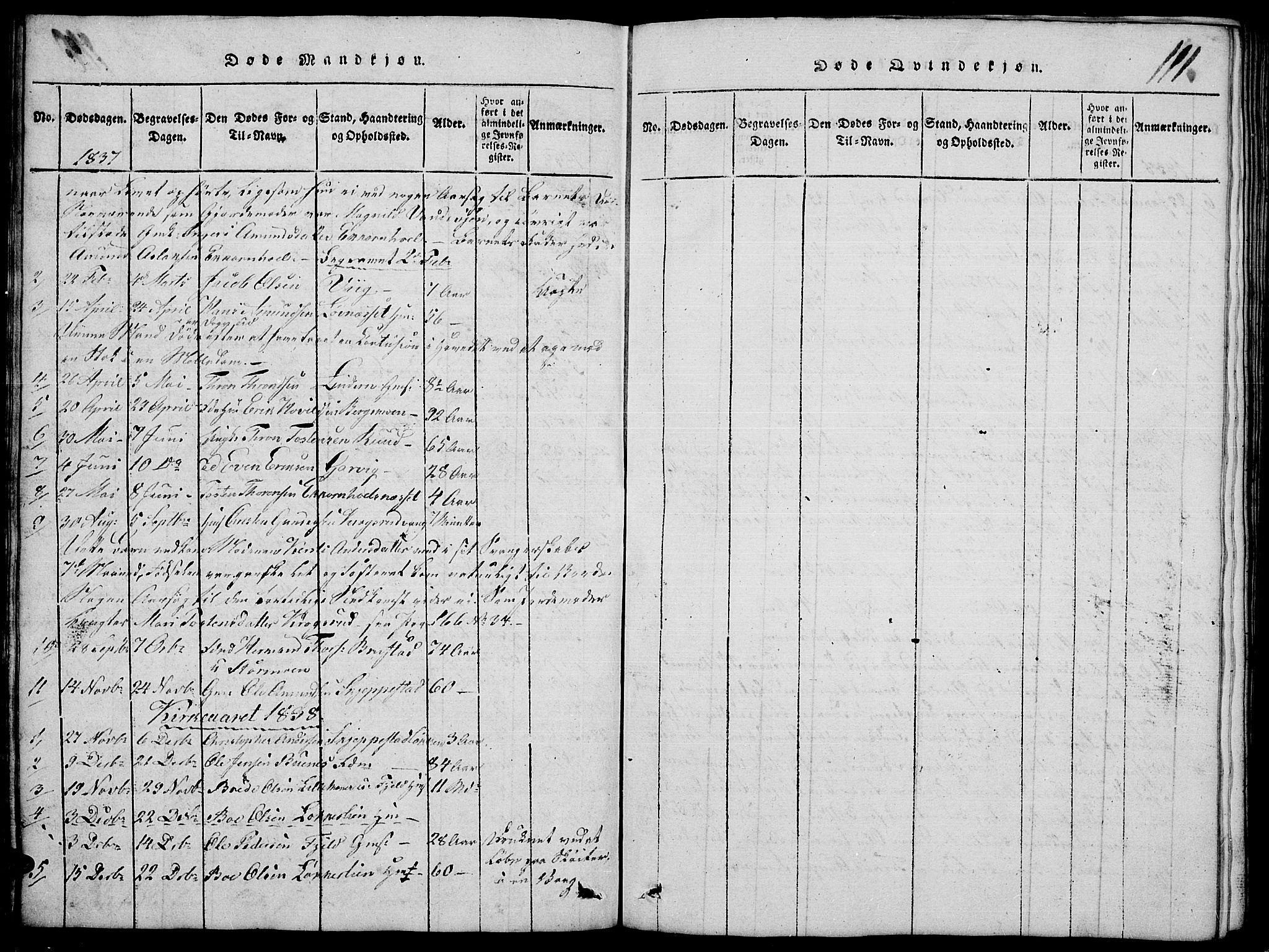 Nord-Odal prestekontor, AV/SAH-PREST-032/H/Ha/Hab/L0001: Parish register (copy) no. 1, 1819-1838, p. 111