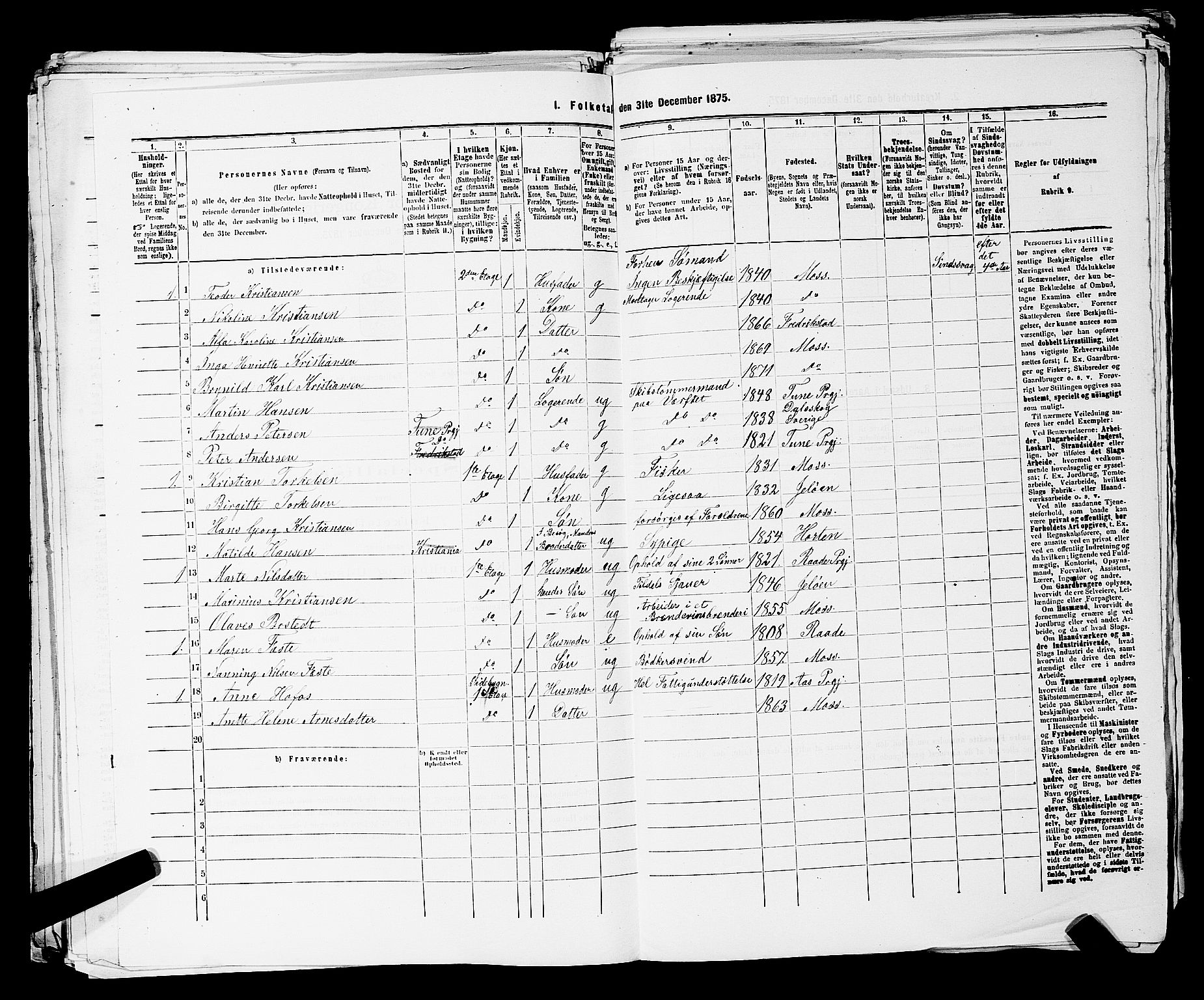 RA, 1875 census for 0104B Moss/Moss, 1875, p. 685