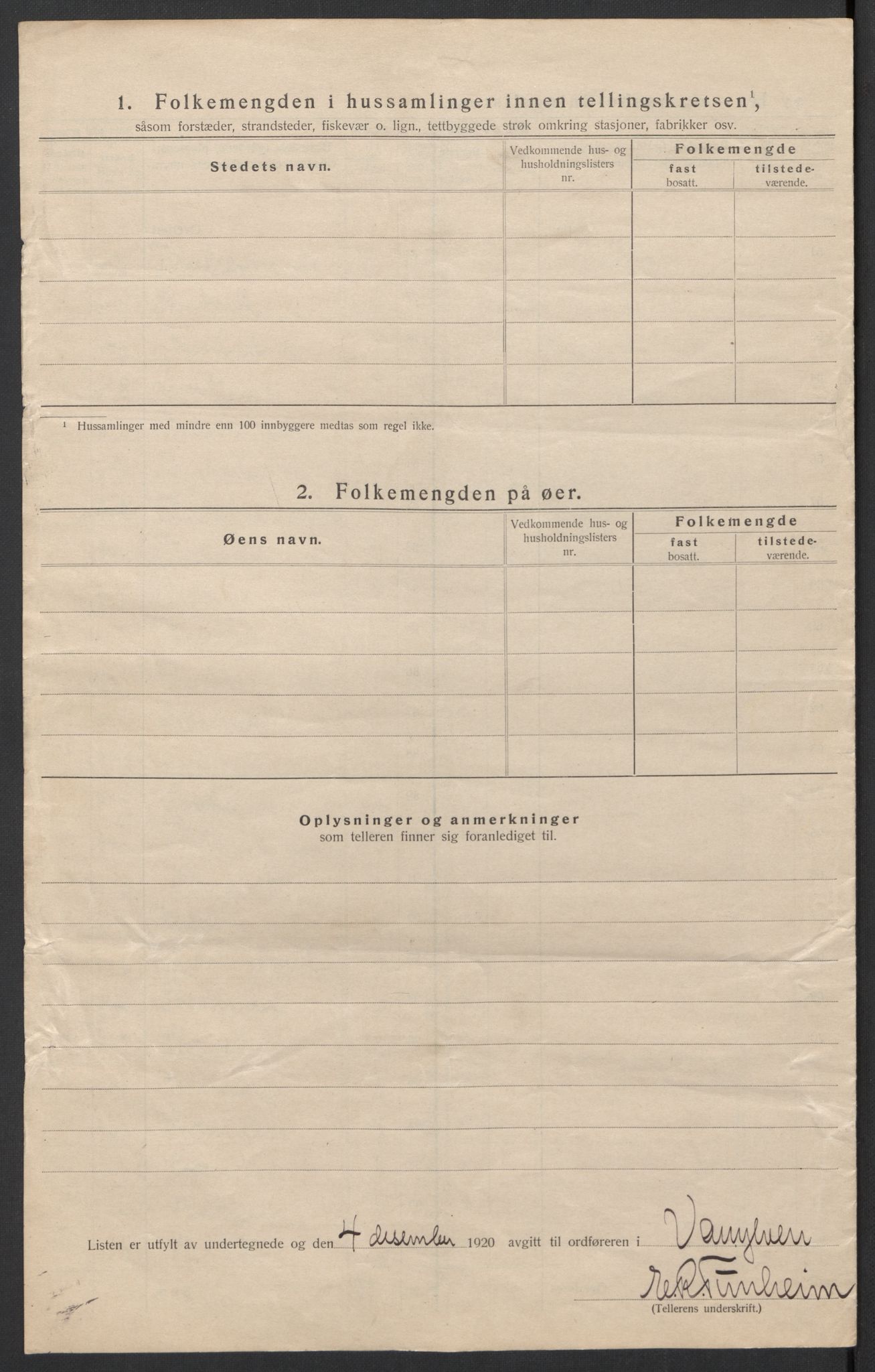 SAT, 1920 census for Vanylven, 1920, p. 13