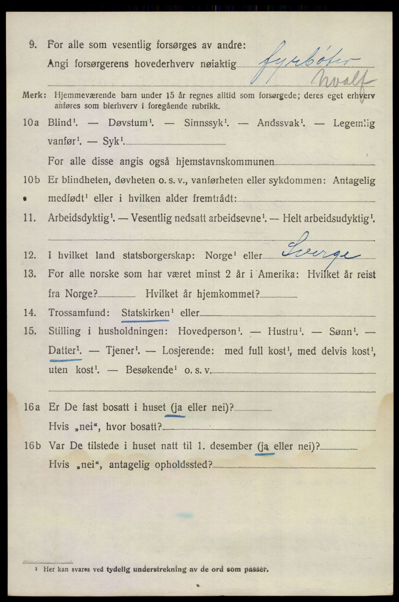 SAKO, 1920 census for Sandeherred, 1920, p. 20715