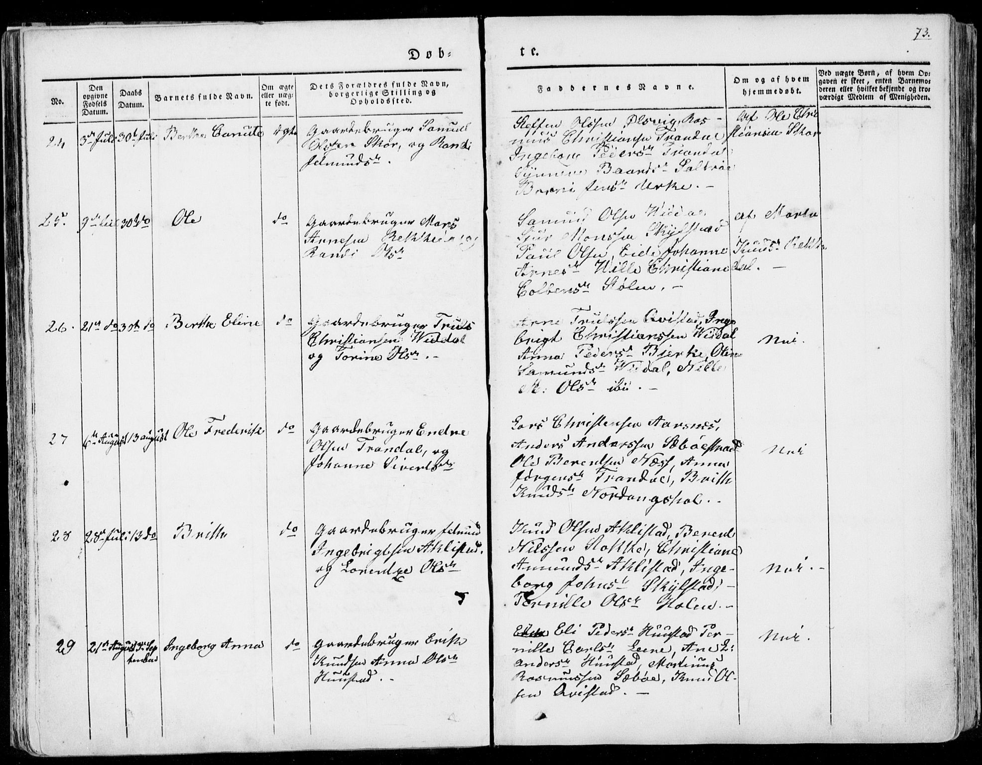 Ministerialprotokoller, klokkerbøker og fødselsregistre - Møre og Romsdal, AV/SAT-A-1454/515/L0208: Parish register (official) no. 515A04, 1830-1846, p. 73