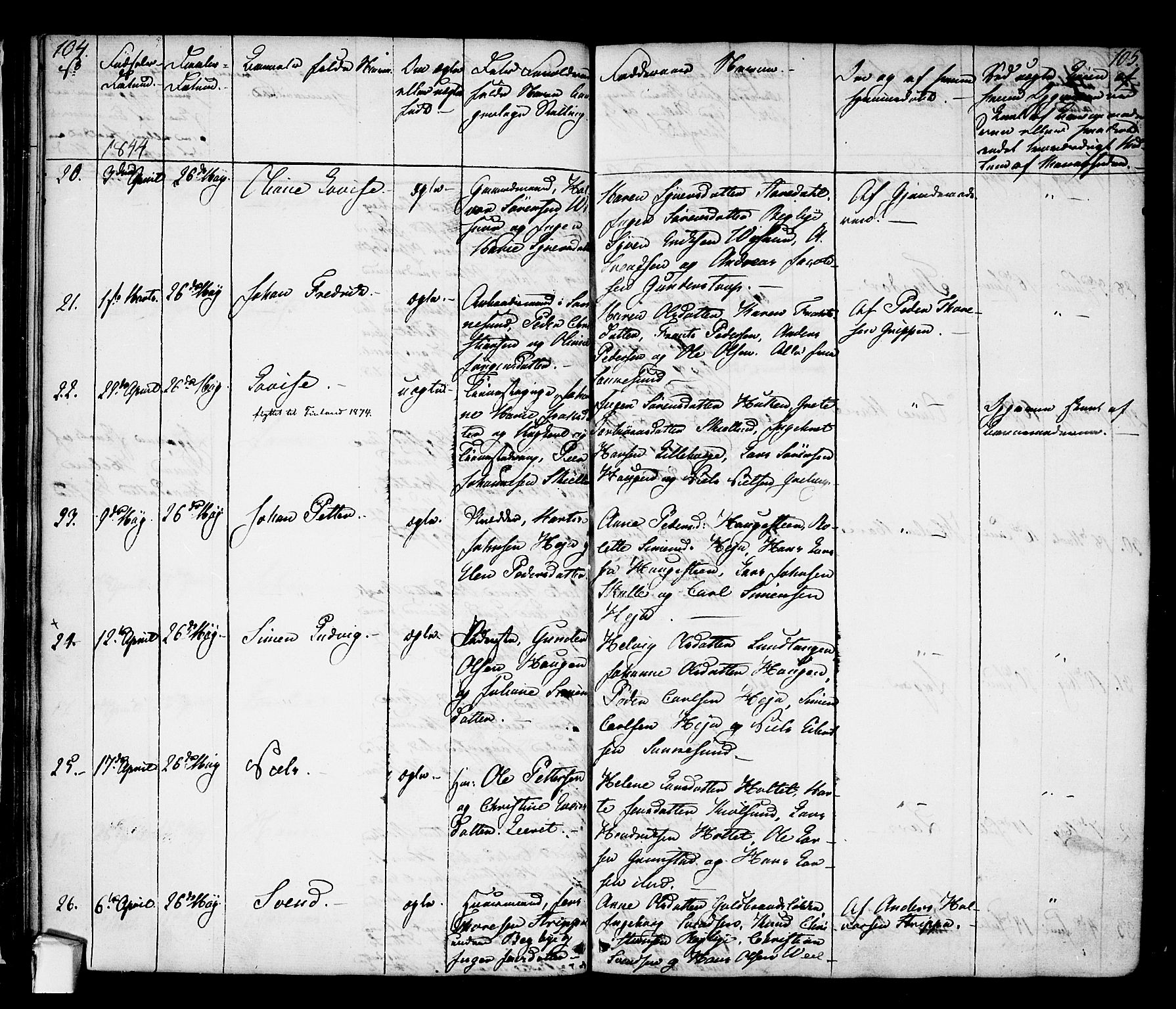 Borge prestekontor Kirkebøker, AV/SAO-A-10903/F/Fa/L0004: Parish register (official) no. I 4, 1836-1848, p. 104-105