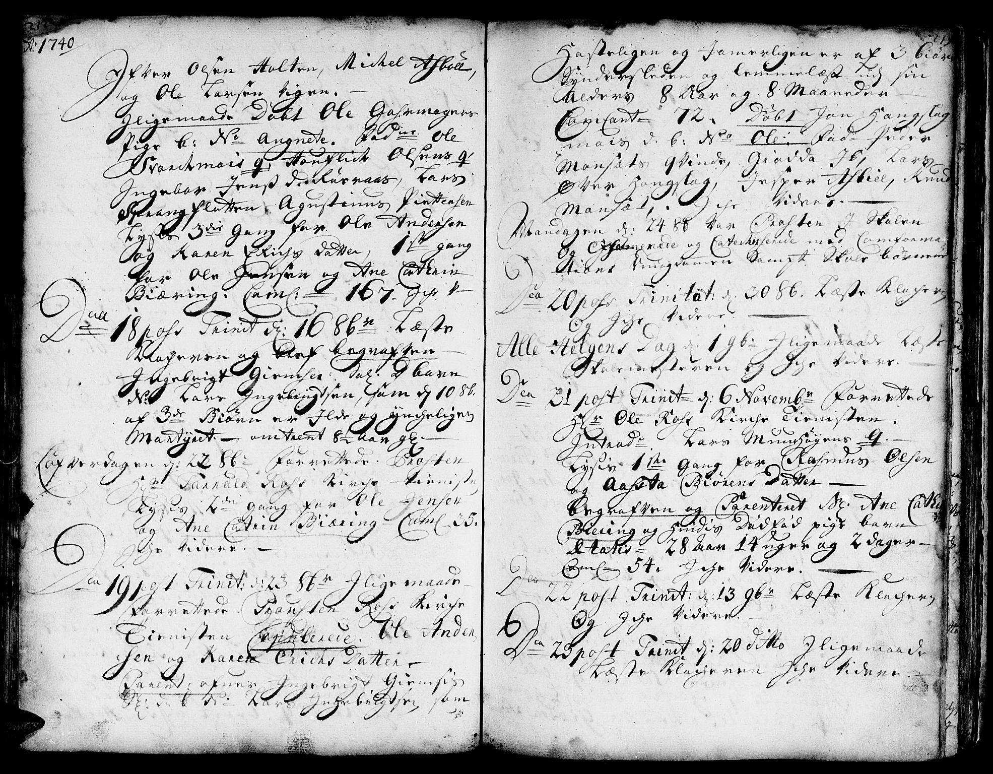 Ministerialprotokoller, klokkerbøker og fødselsregistre - Sør-Trøndelag, SAT/A-1456/671/L0839: Parish register (official) no. 671A01, 1730-1755, p. 212-213