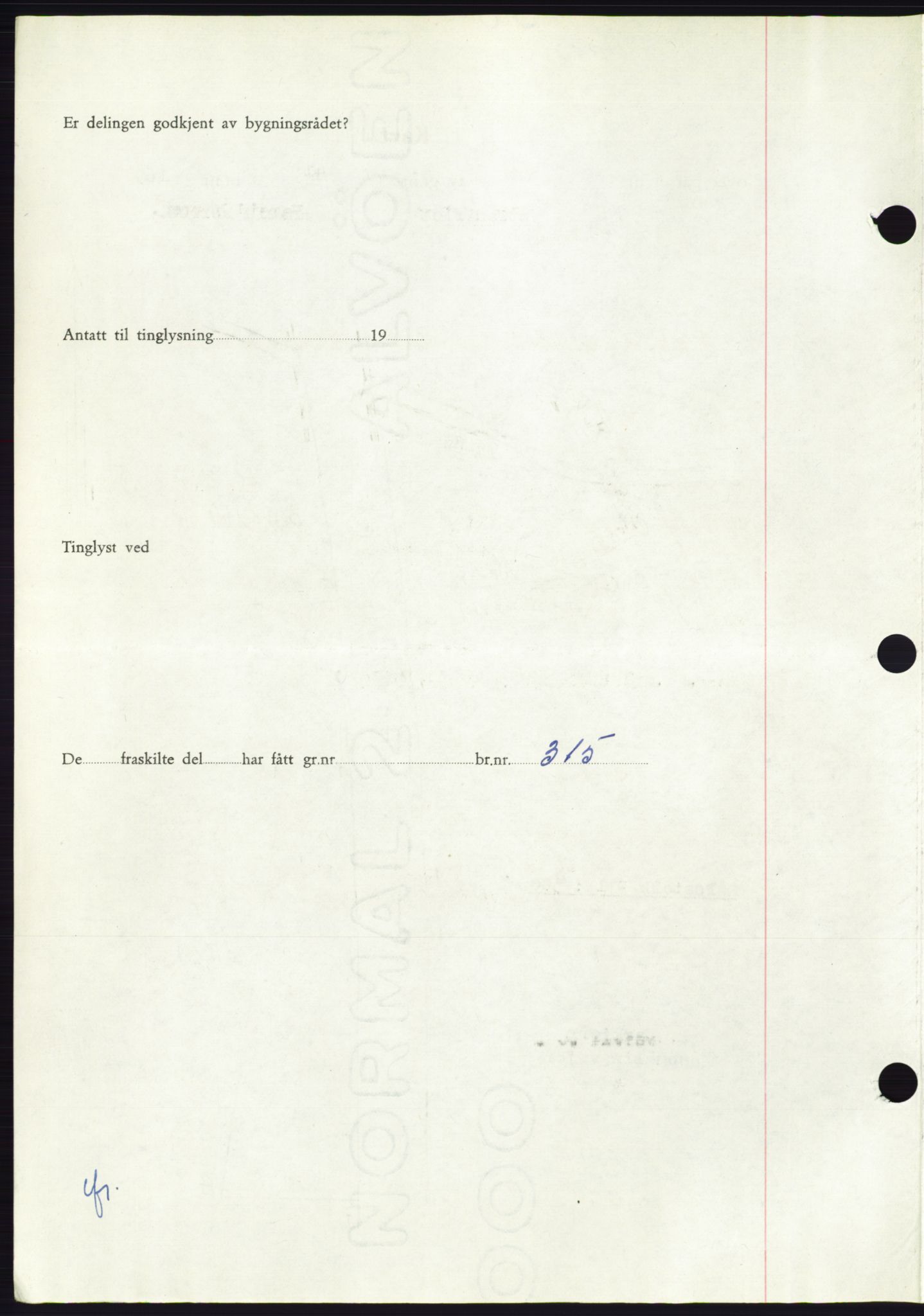 Søre Sunnmøre sorenskriveri, AV/SAT-A-4122/1/2/2C/L0099: Mortgage book no. 25A, 1954-1954, Diary no: : 2601/1954