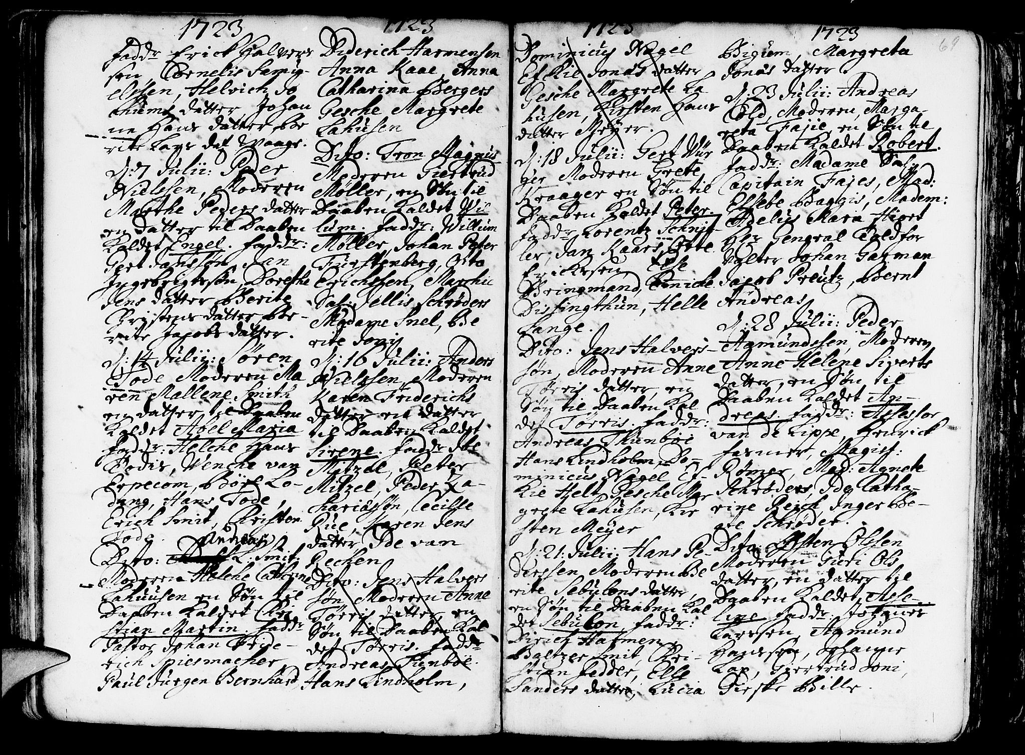 Nykirken Sokneprestembete, AV/SAB-A-77101/H/Haa/L0003: Parish register (official) no. A 3, 1717-1764, p. 69