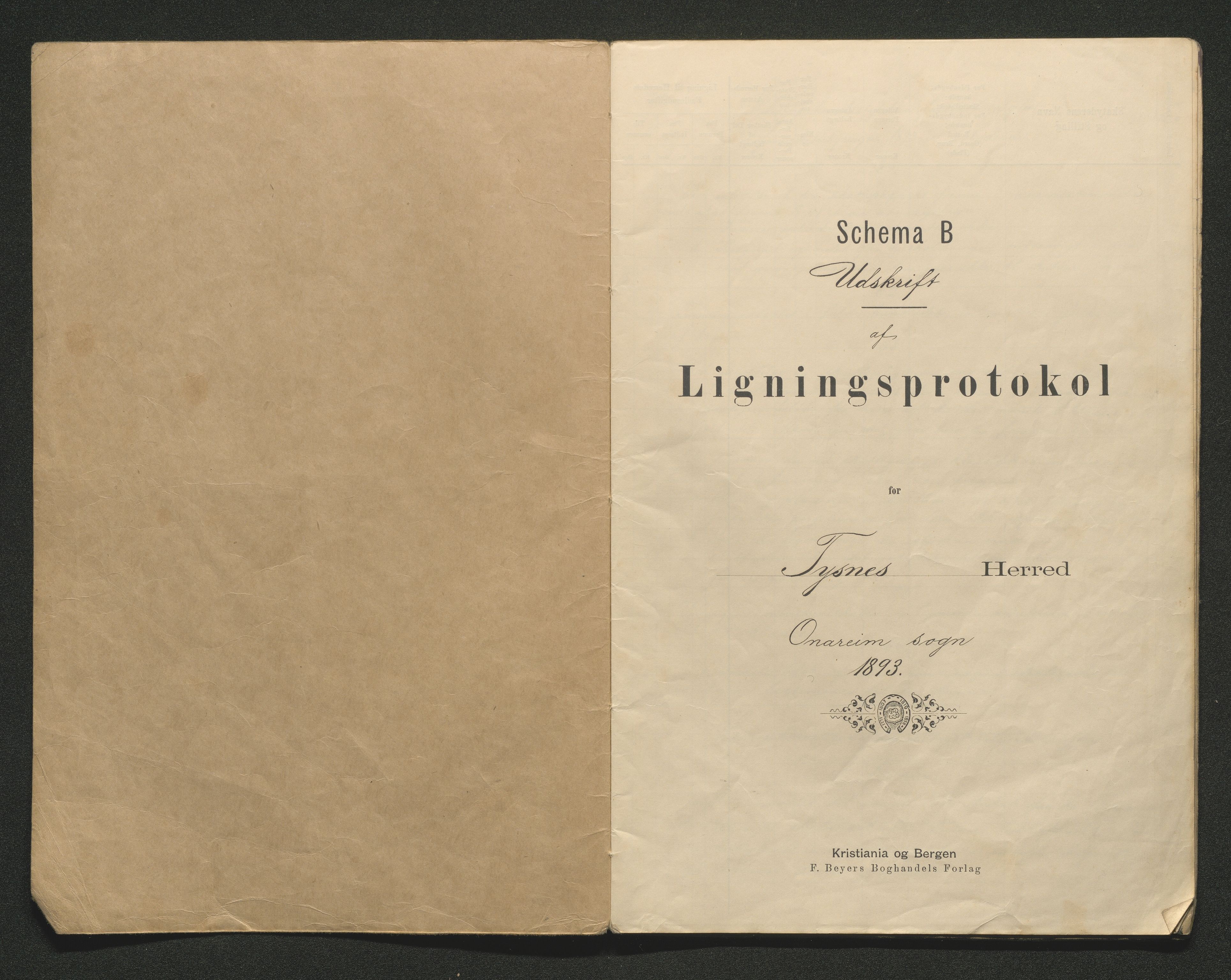 Tysnes kommune. Likningsnemnda. Onarheim sokn, IKAH/1223-142.1/F/Fa/L0002/0006: Likningsprotokoll, utskriftar / Likningsprotokoll, utskrifter, 1893