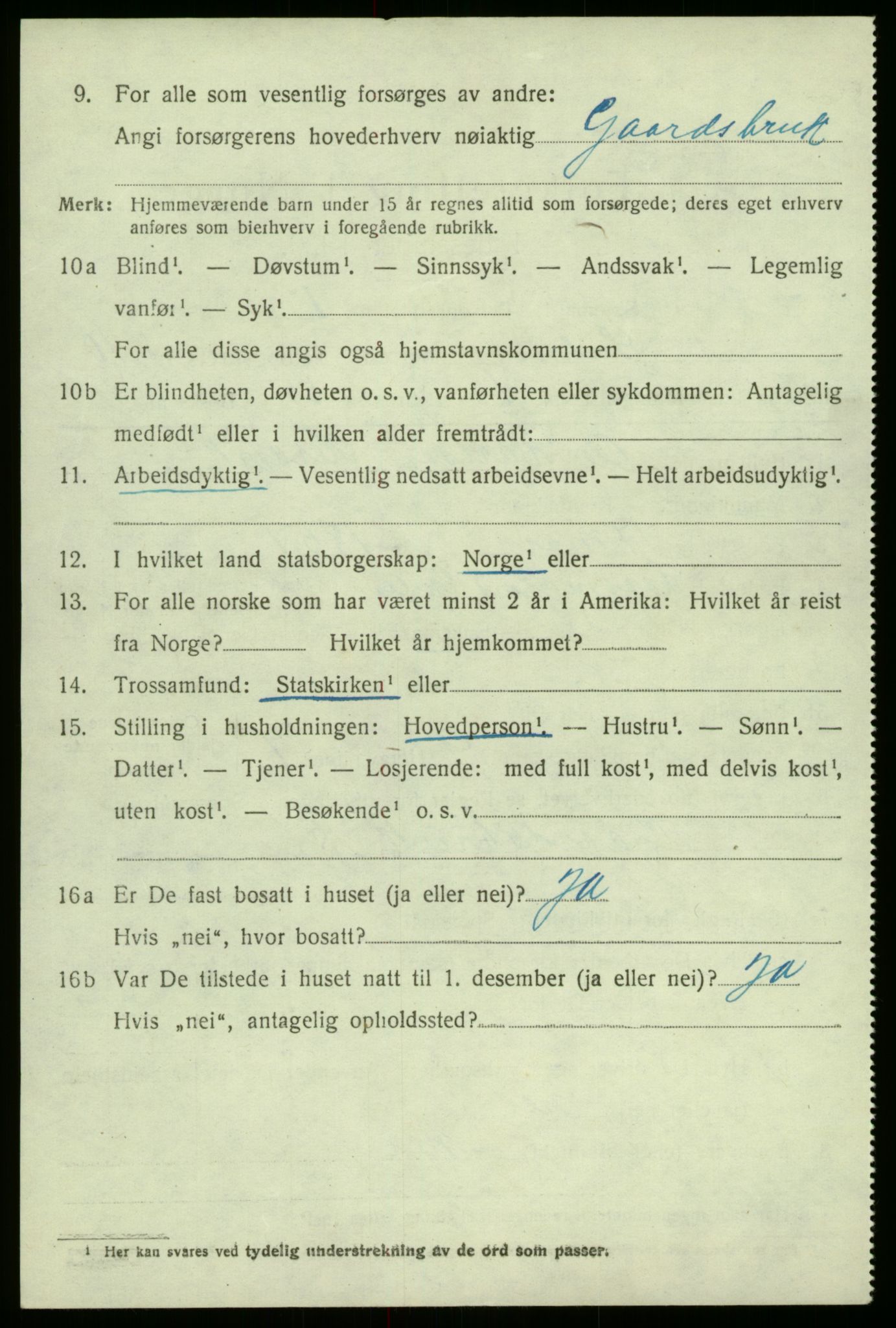 SAB, 1920 census for Solund, 1920, p. 3407