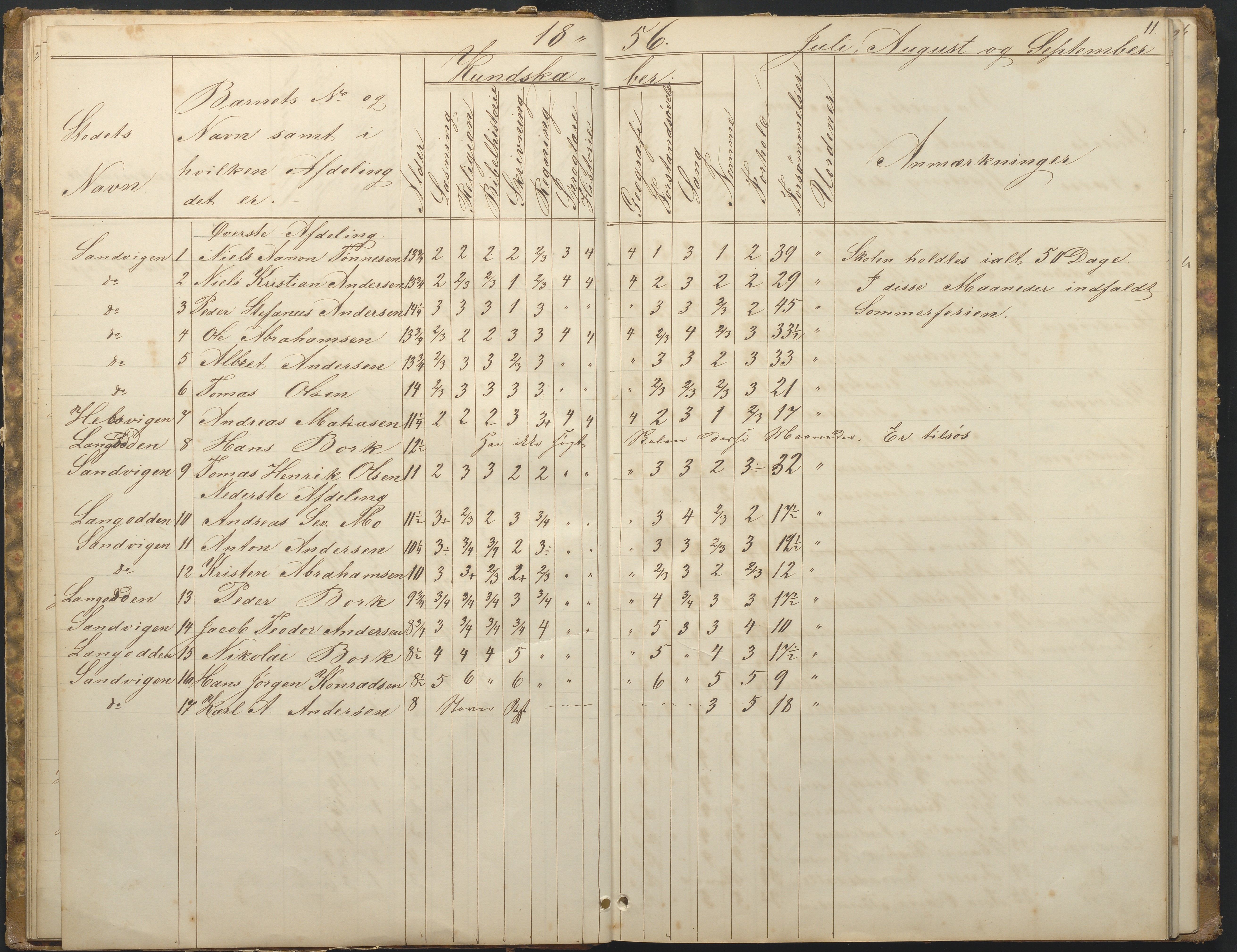 Hisøy kommune frem til 1991, AAKS/KA0922-PK/33/L0001: Skoleprotokoll, 1855-1863, p. 11