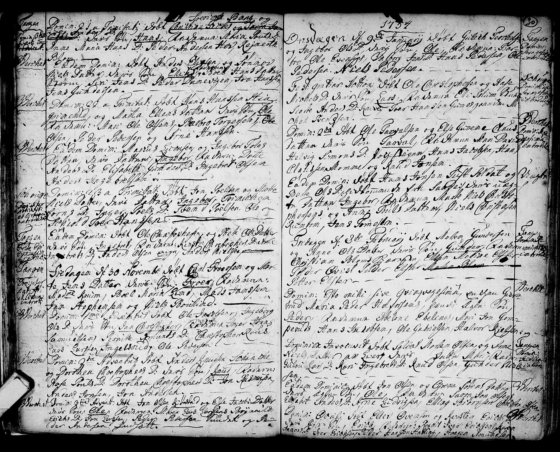Strømsø kirkebøker, AV/SAKO-A-246/F/Fb/L0002: Parish register (official) no. II 2, 1739-1814, p. 30